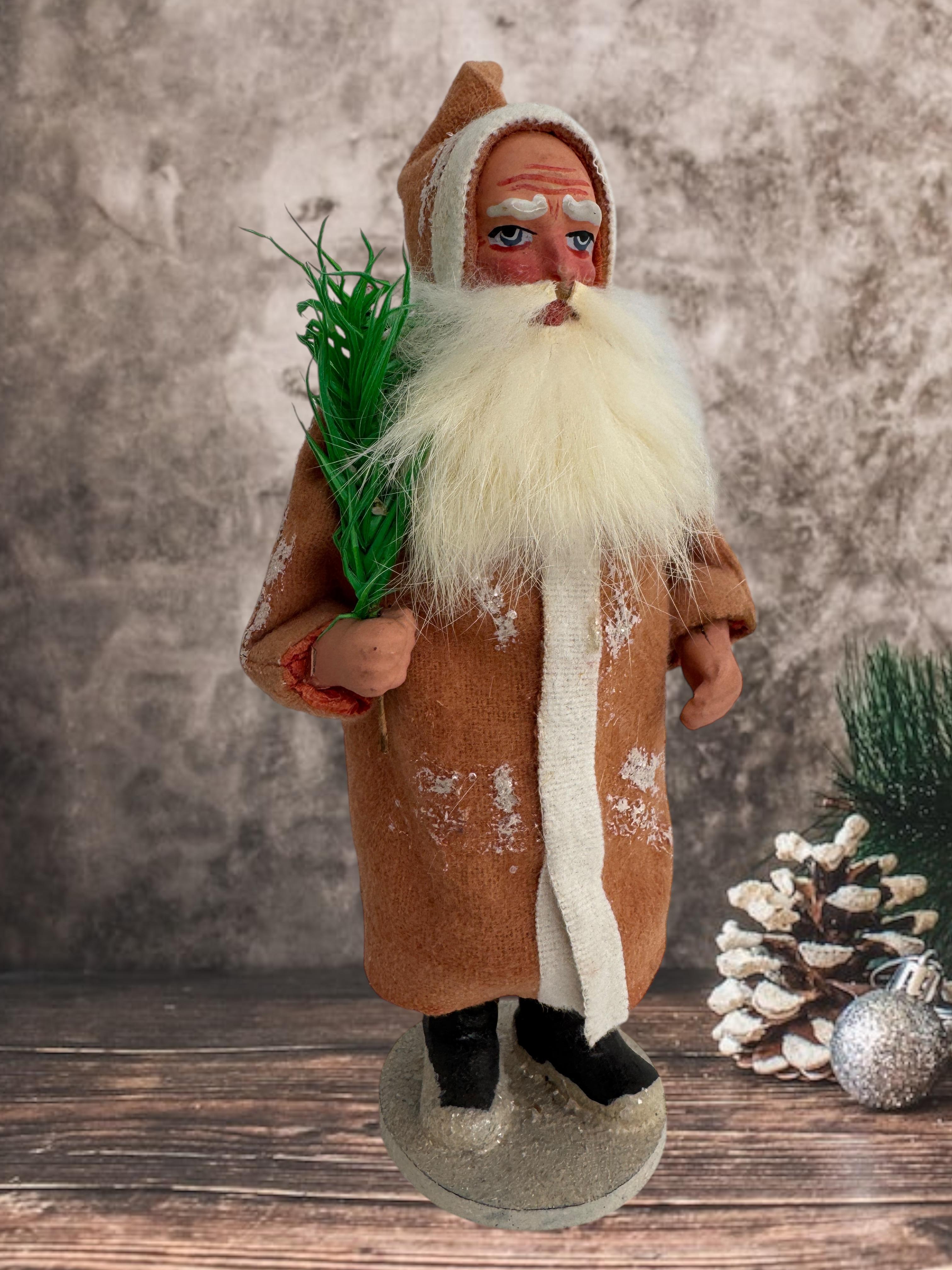 Impresionante Santa Claus Belsnickel Candy Container, Antique German Christmas 1910s en venta 7
