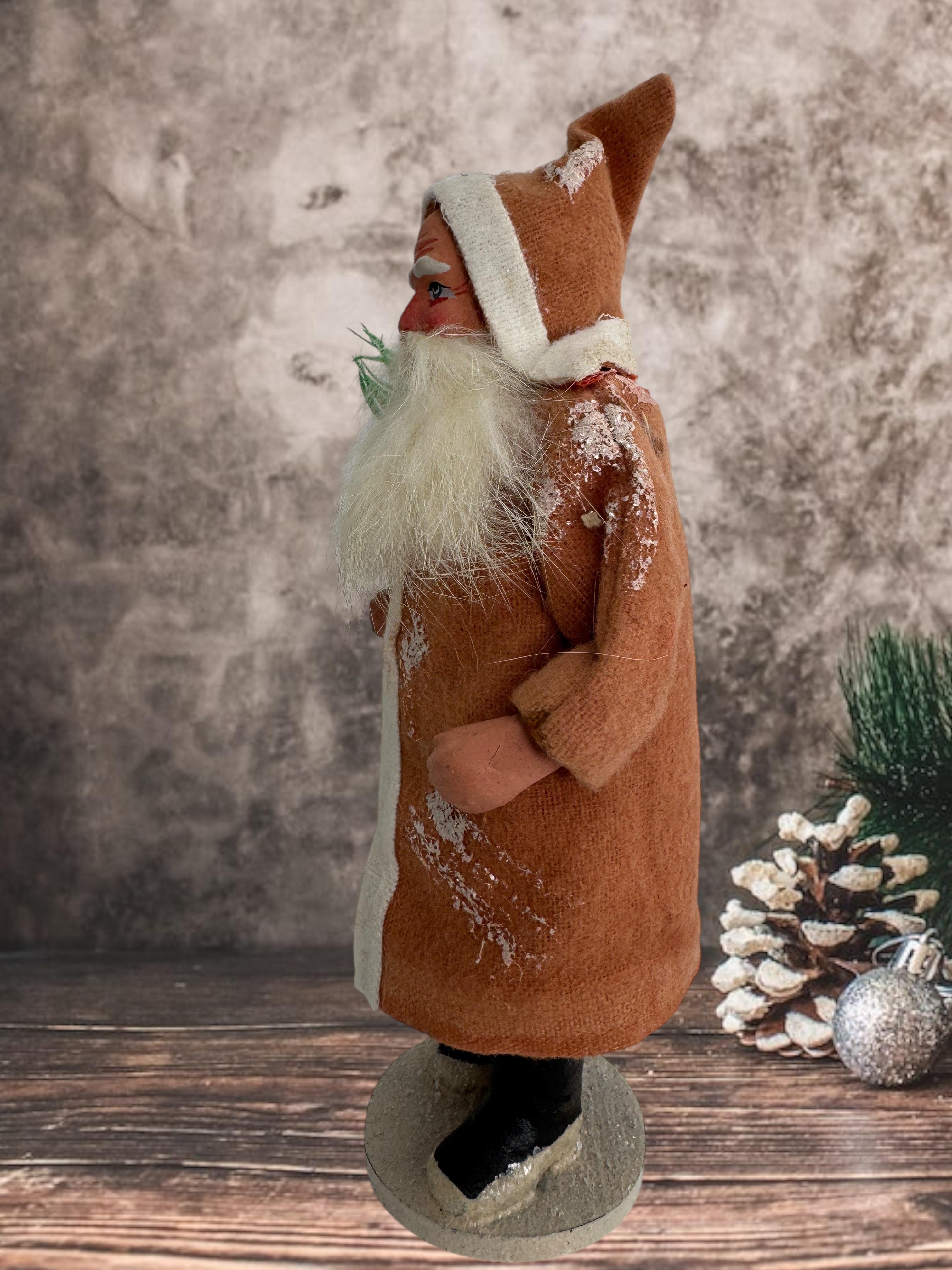 Impresionante Santa Claus Belsnickel Candy Container, Antique German Christmas 1910s en venta 9