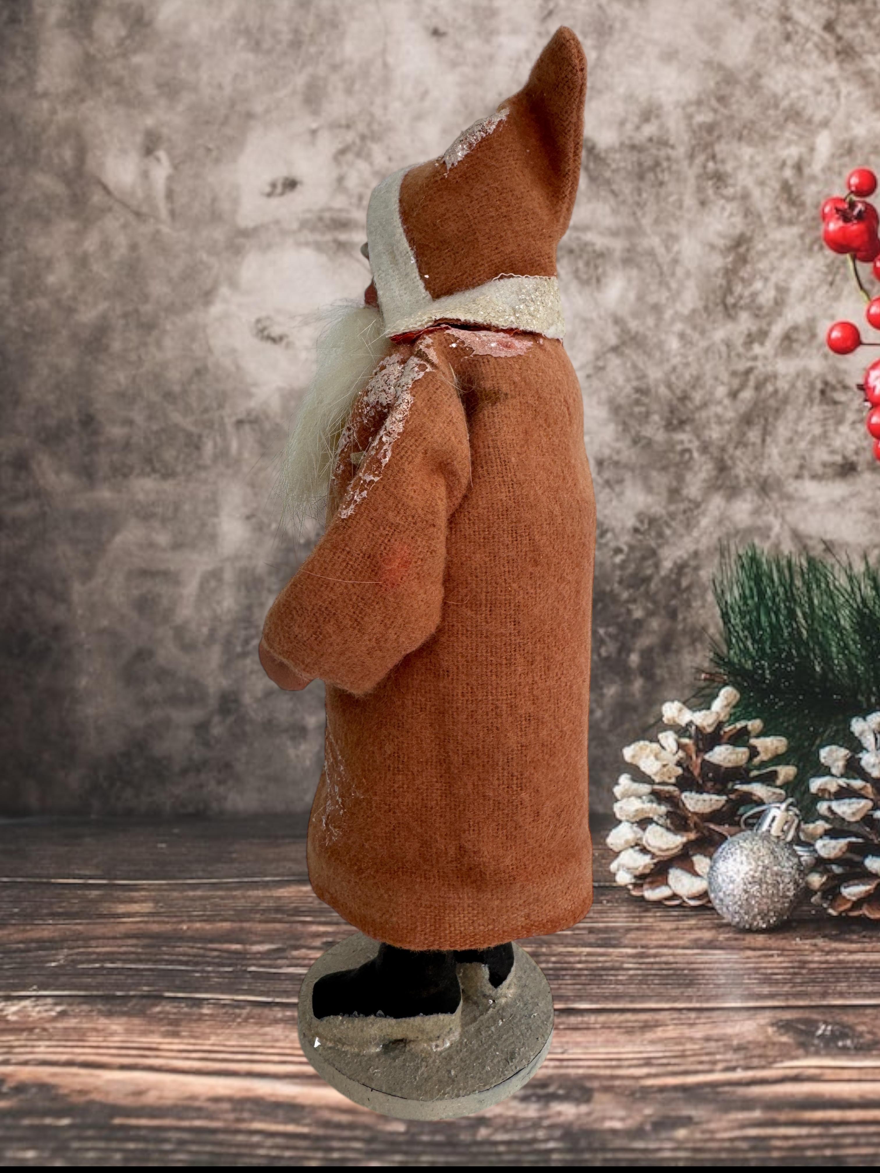 Impresionante Santa Claus Belsnickel Candy Container, Antique German Christmas 1910s en venta 10