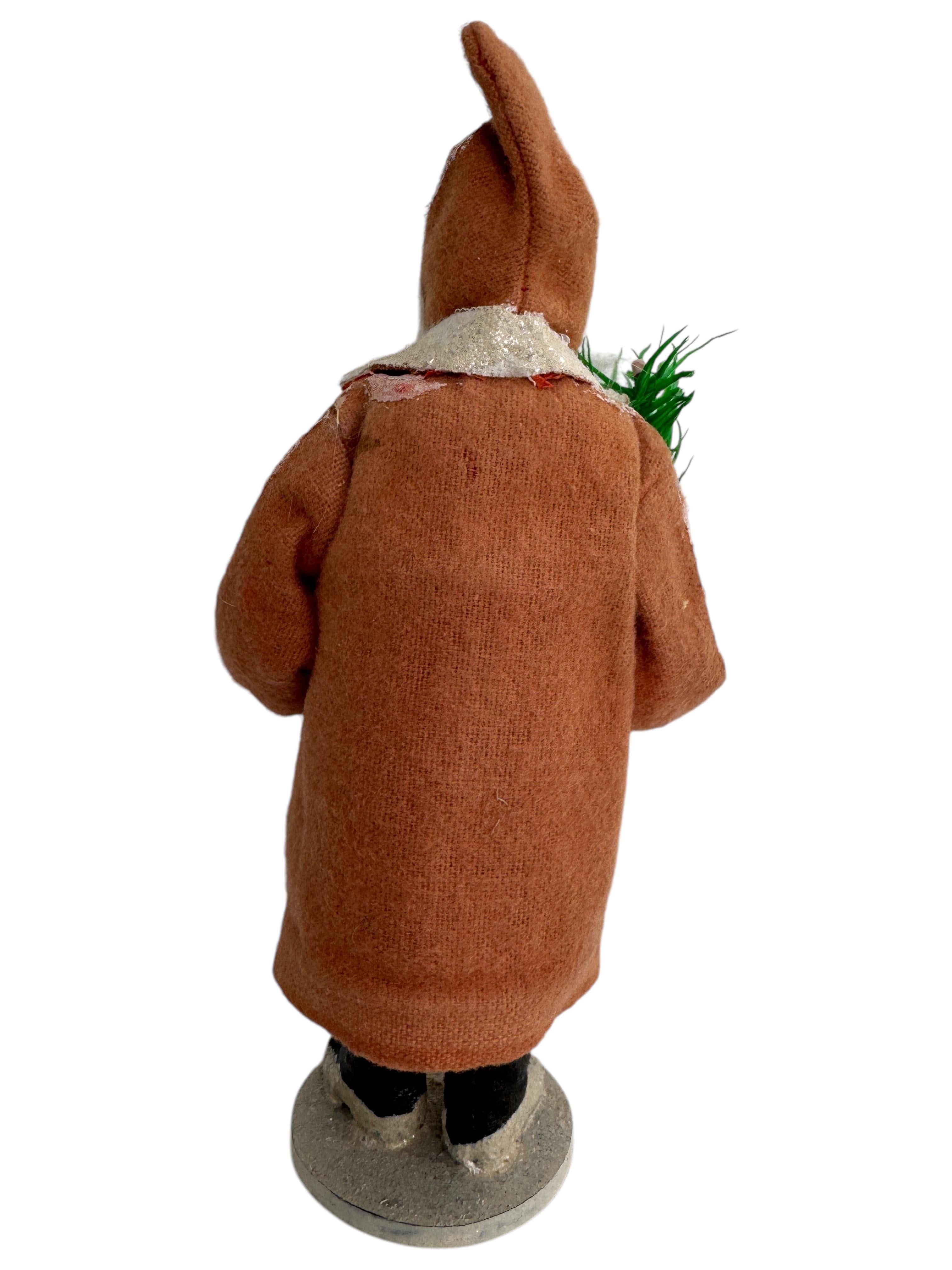 Impresionante Santa Claus Belsnickel Candy Container, Antique German Christmas 1910s Arte popular en venta