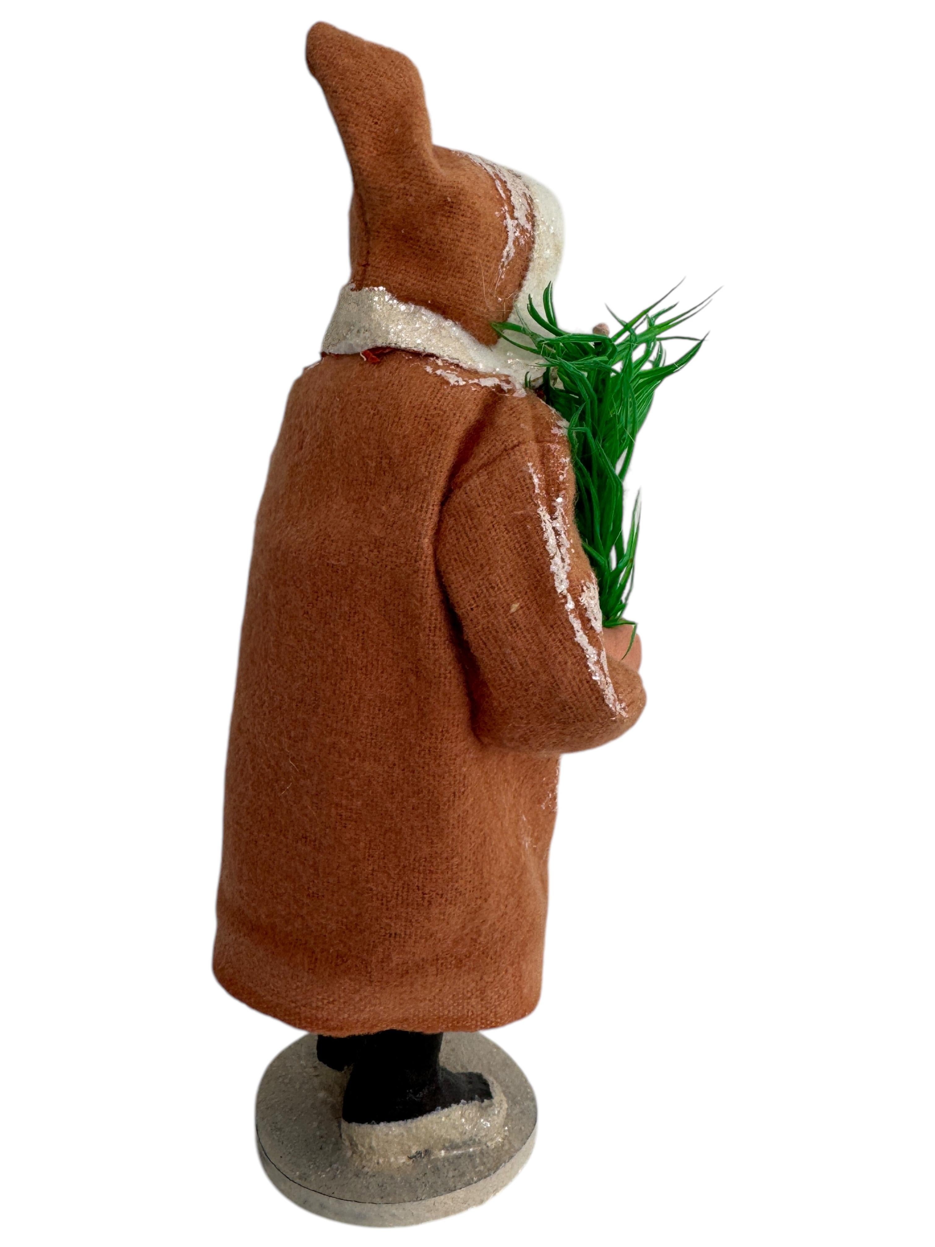 Impresionante Santa Claus Belsnickel Candy Container, Antique German Christmas 1910s Composición en venta
