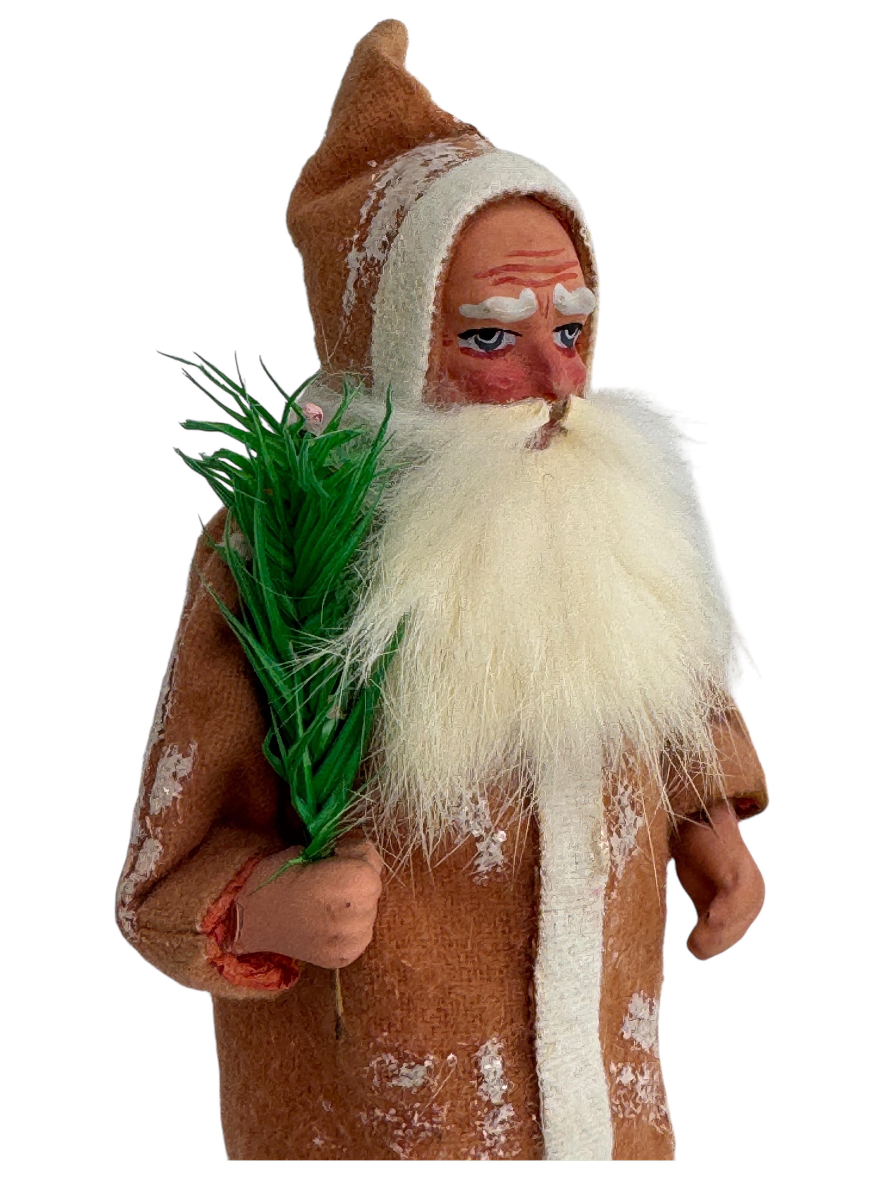 Impresionante Santa Claus Belsnickel Candy Container, Antique German Christmas 1910s en venta 1