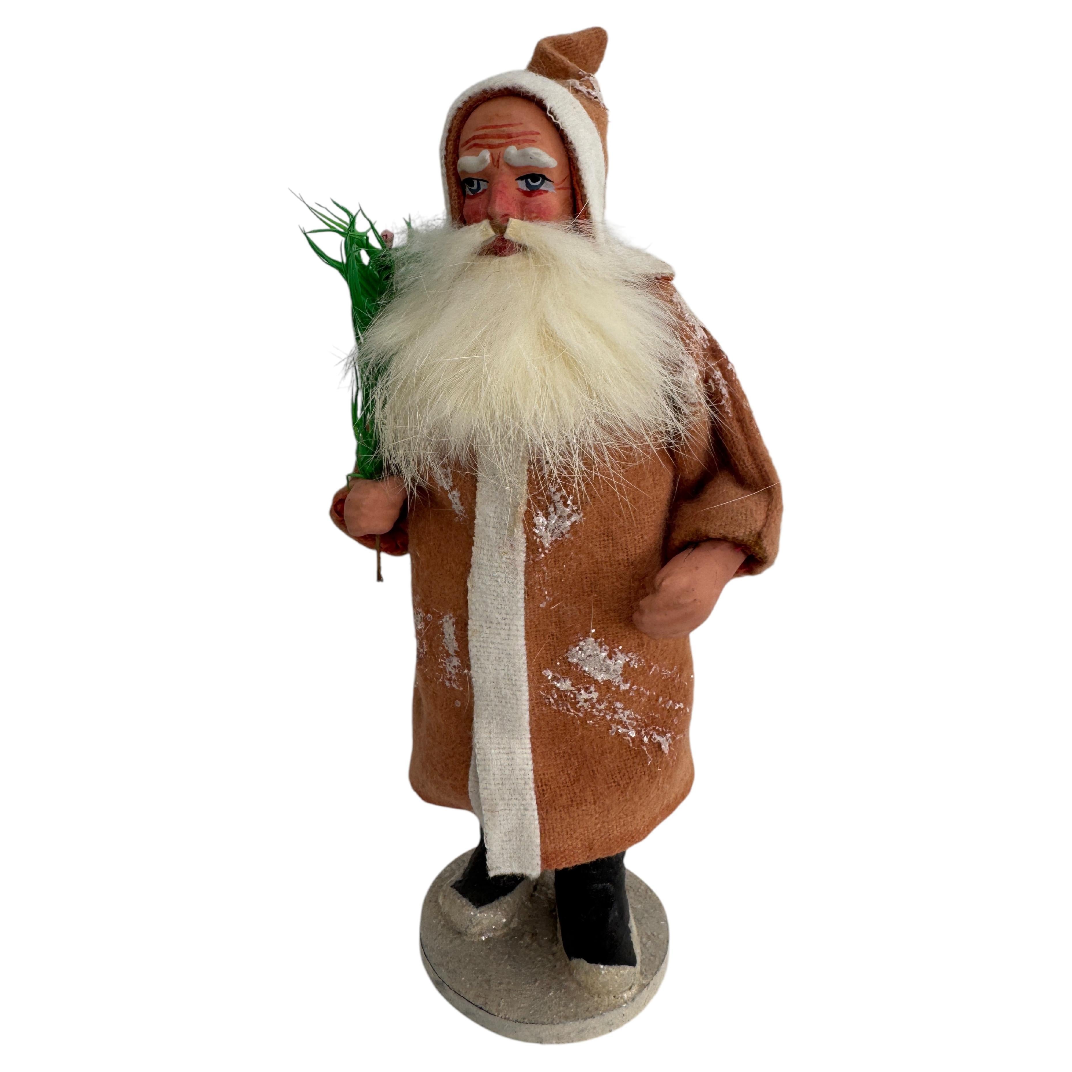 Atemberaubender Santa Claus-Geschirrbehälter aus Belsnickel, antik, deutsches Weihnachts 1910er Jahre