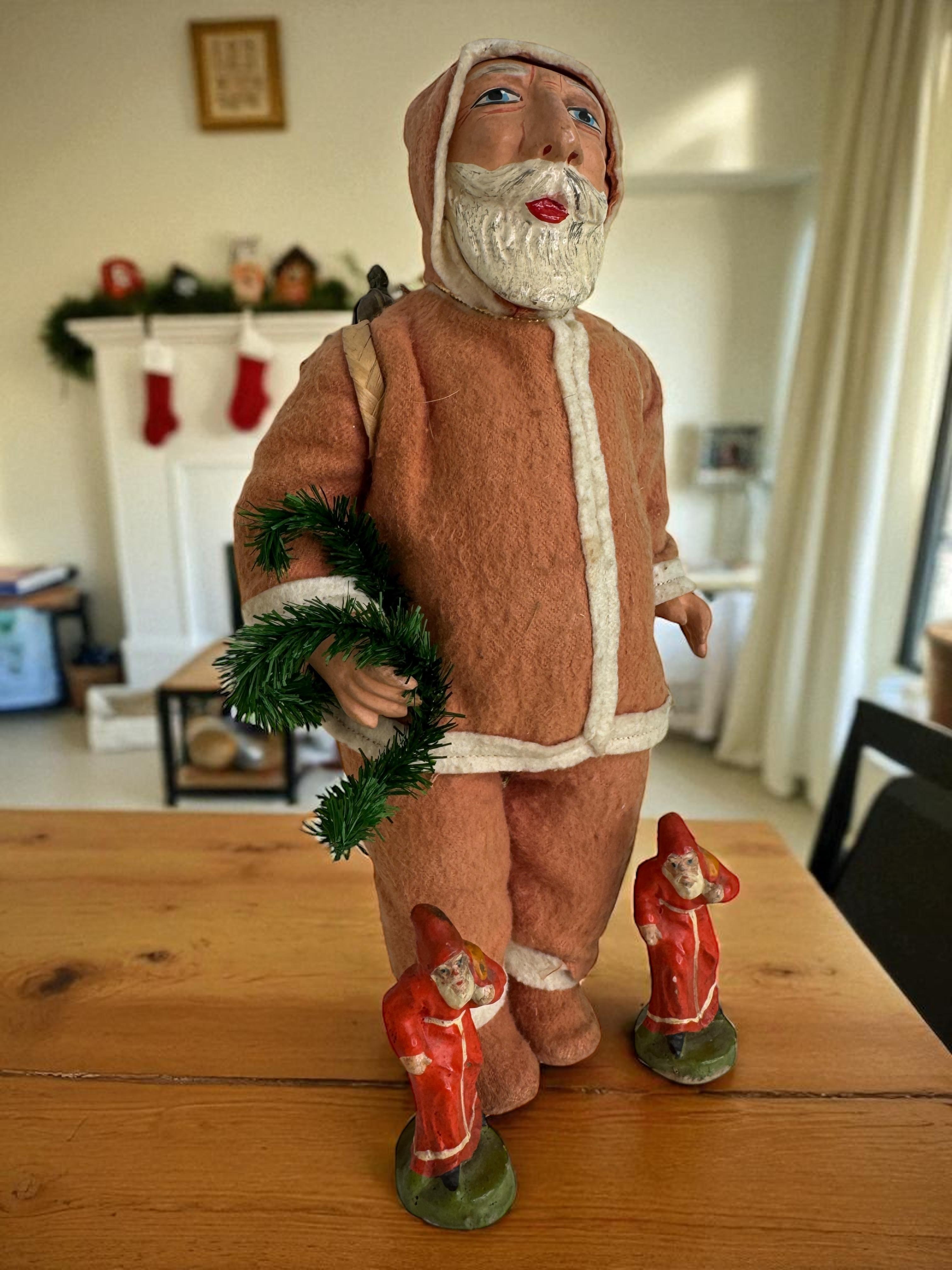 Superbe poupée Père Noël Belsnickel Décoration de Noël allemande des années 1910 en vente 4