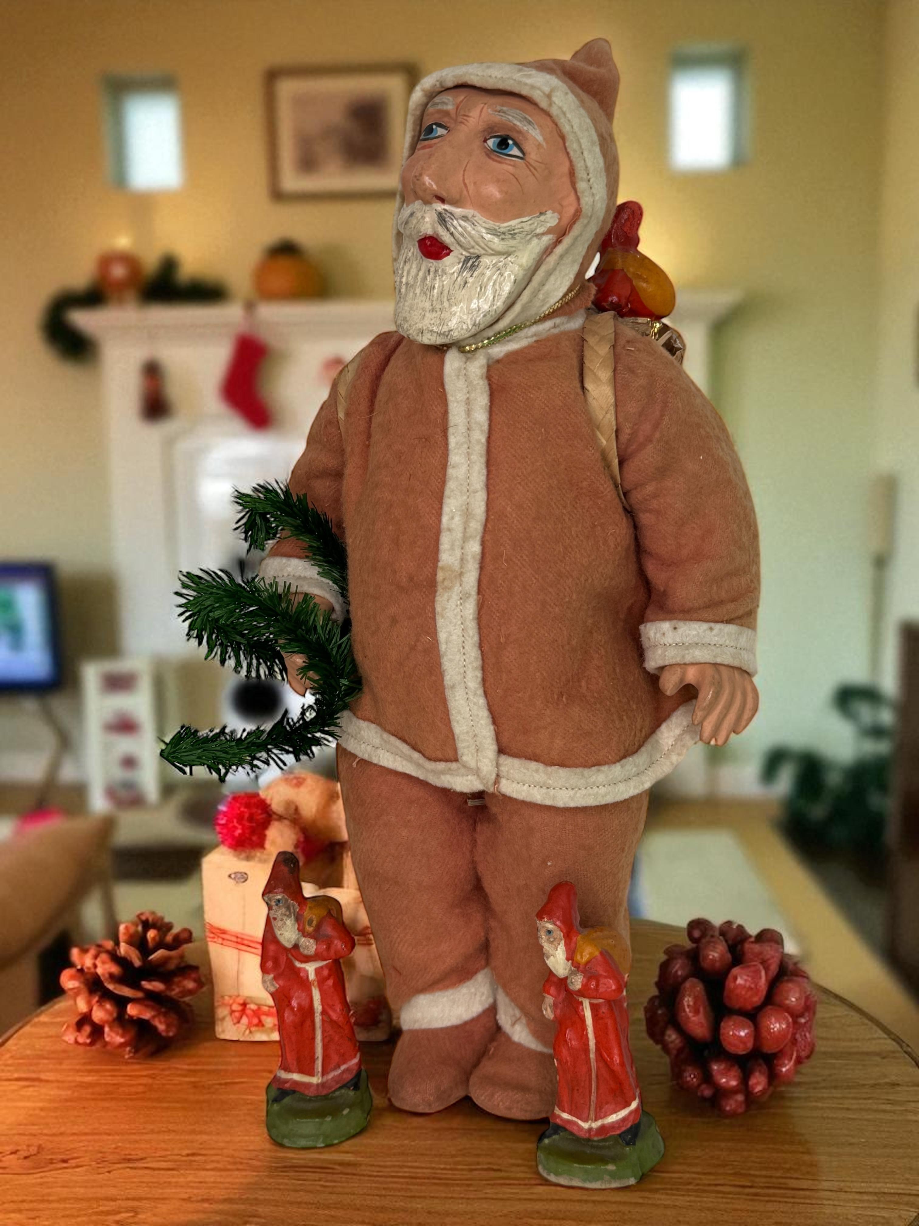 Superbe poupée Père Noël Belsnickel Décoration de Noël allemande des années 1910 en vente 6