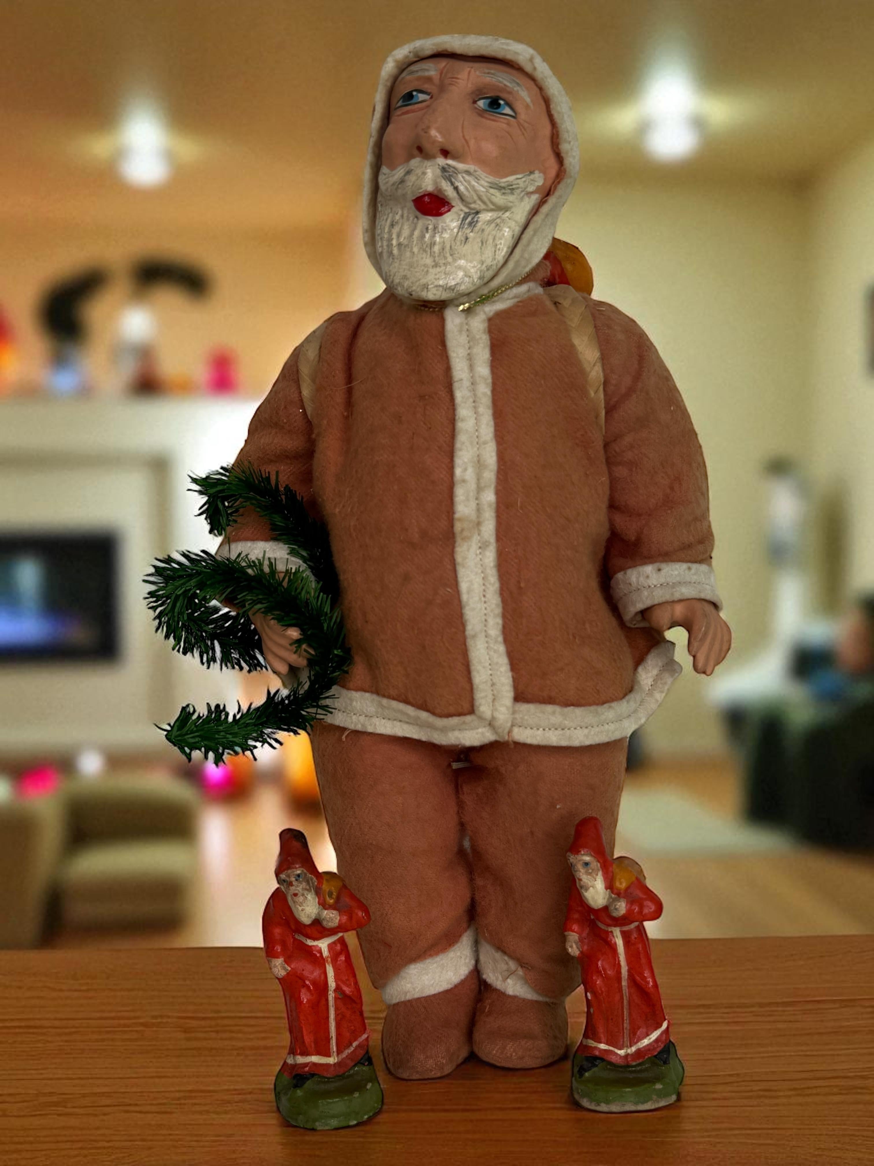 Superbe poupée Père Noël Belsnickel Décoration de Noël allemande des années 1910 en vente 7