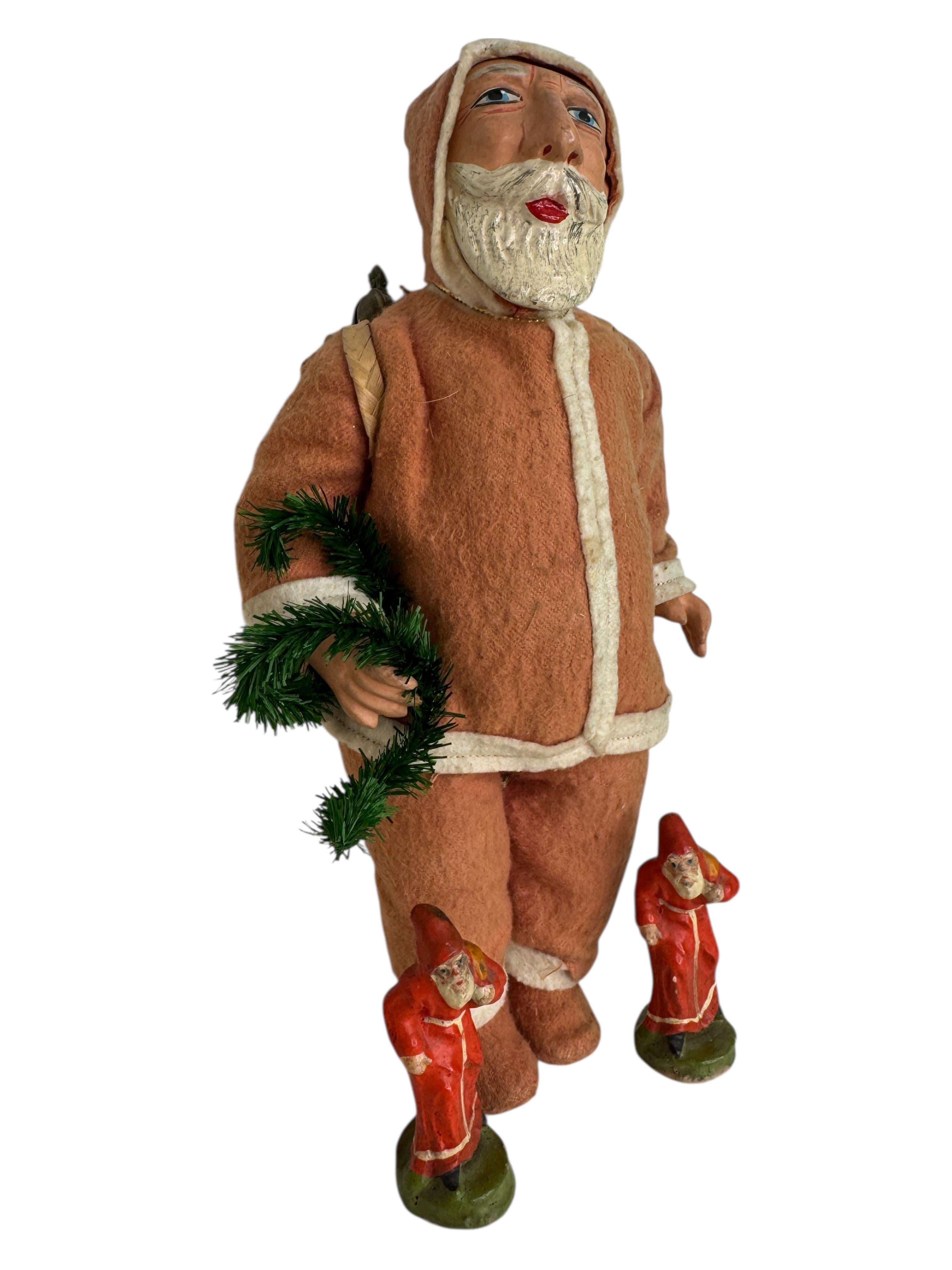 Artisanat Superbe poupée Père Noël Belsnickel Décoration de Noël allemande des années 1910 en vente