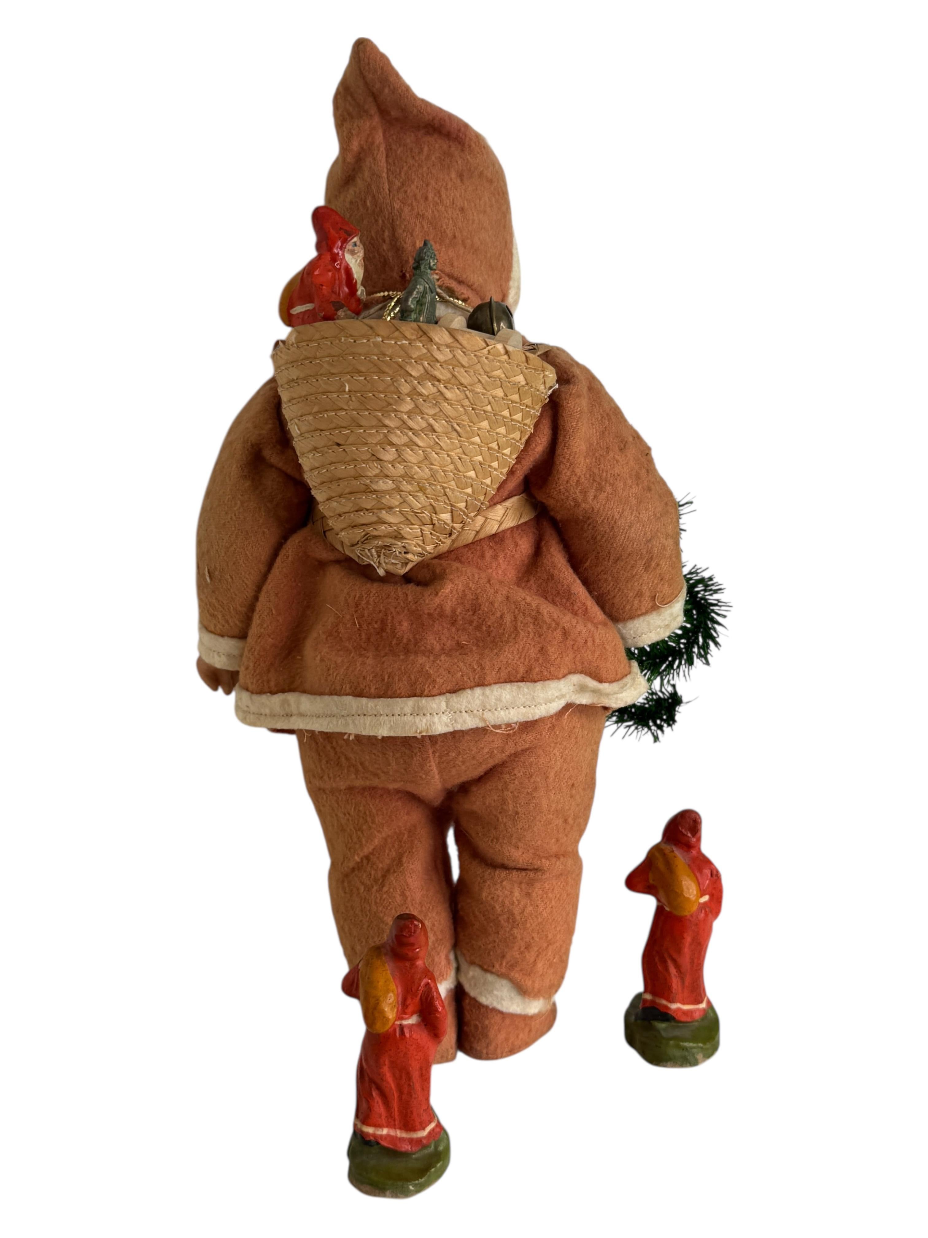 Superbe poupée Père Noël Belsnickel Décoration de Noël allemande des années 1910 Bon état - En vente à Nuernberg, DE