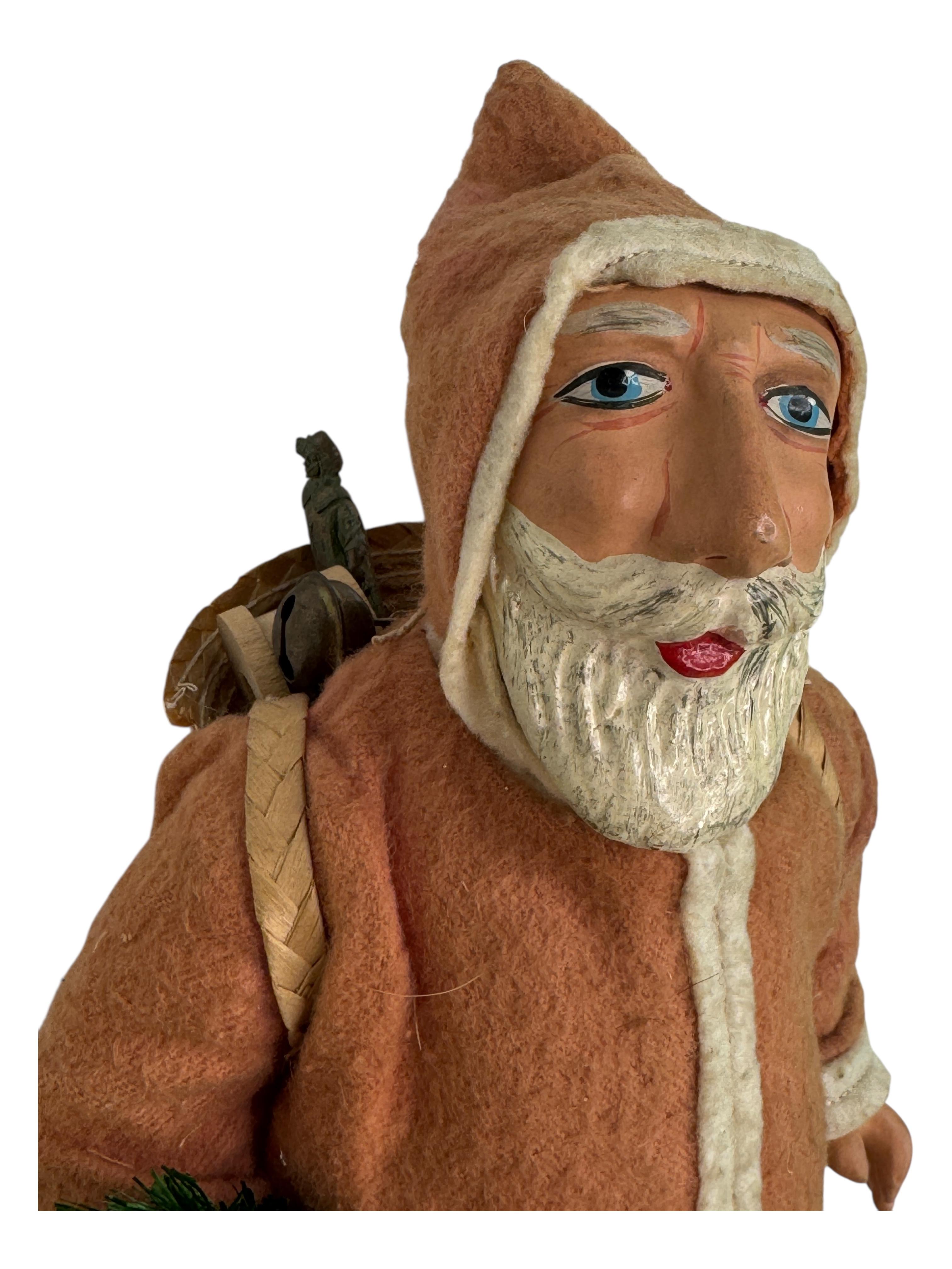 Début du 20ème siècle Superbe poupée Père Noël Belsnickel Décoration de Noël allemande des années 1910 en vente