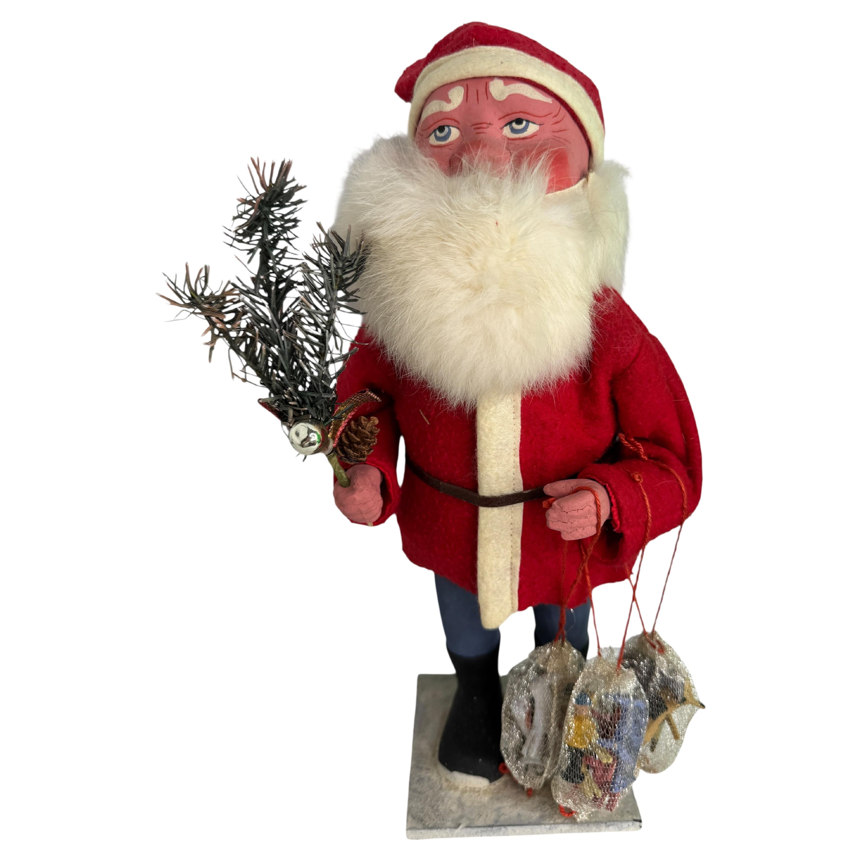 Stunning Santa Claus Candy Container German Christmas, Antique 1920s For Sale