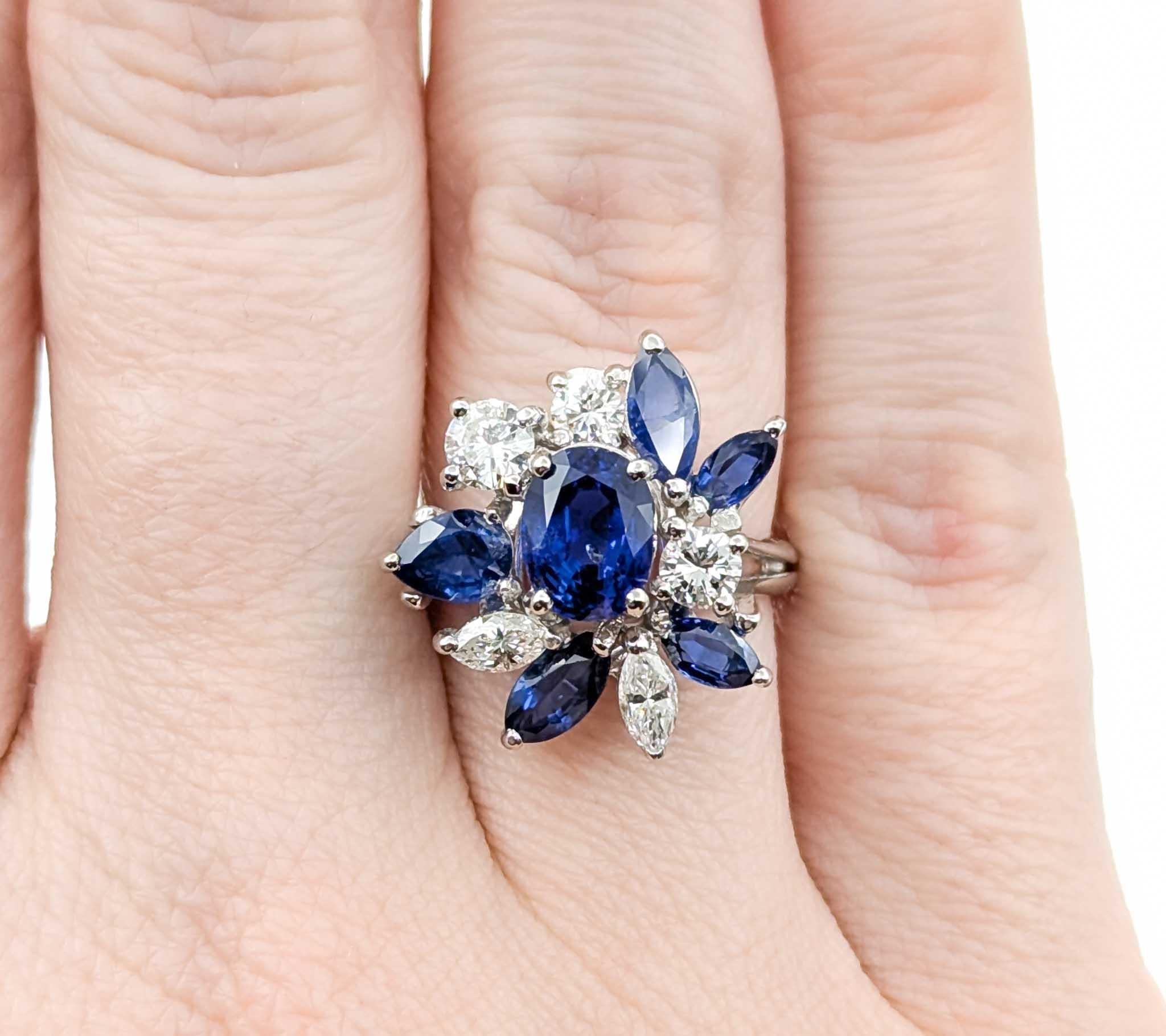 Stunning Sapphire & Diamond Cocktail Ring In Excellent Condition For Sale In Bloomington, MN