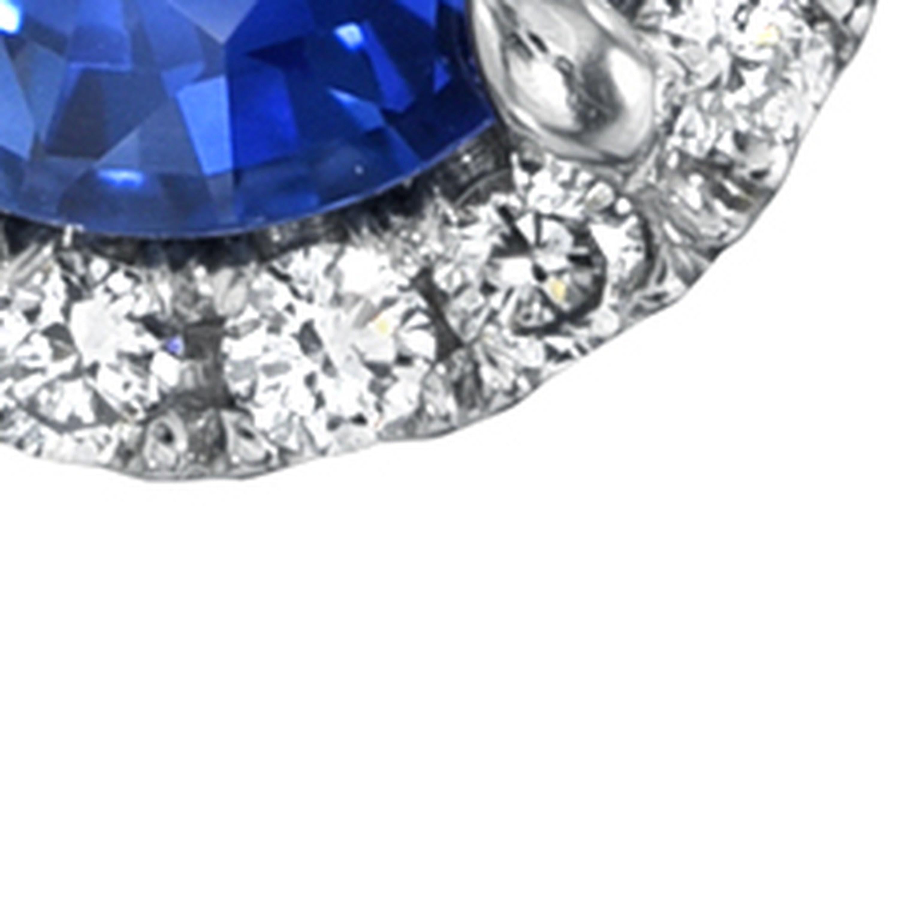 Impresionantes pendientes de zafiro con diamantes 1,76 quilates - 1stDibs Sapphire Jewelry en venta 4