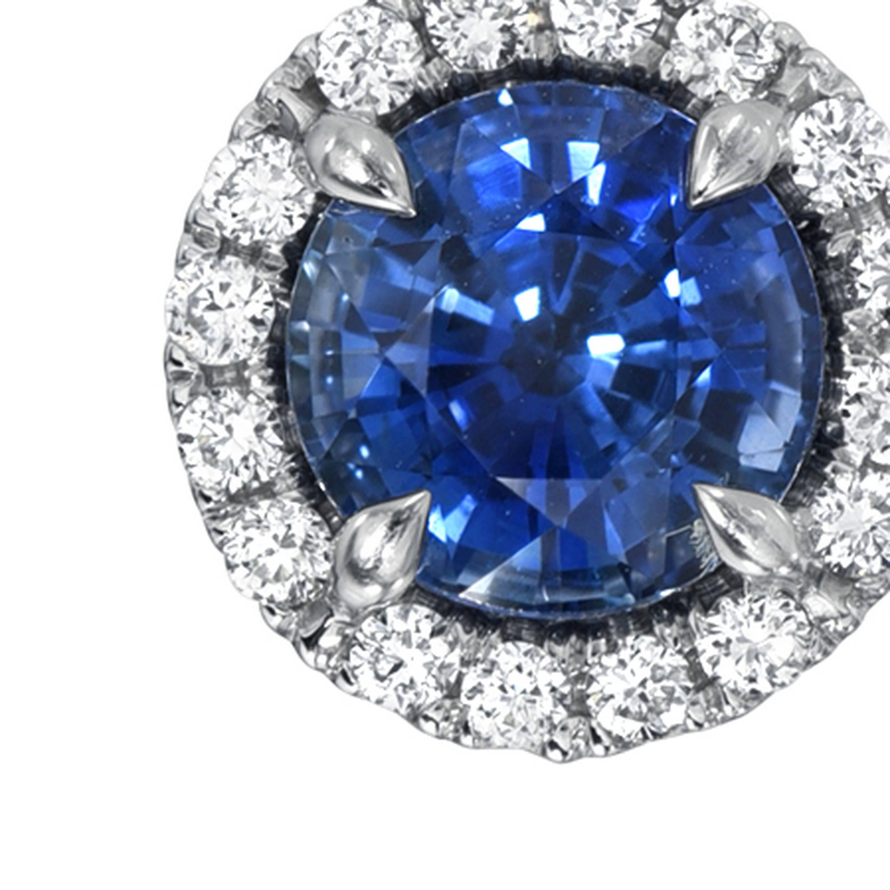 Impresionantes pendientes de zafiro con diamantes 1,76 quilates - 1stDibs Sapphire Jewelry en venta 2