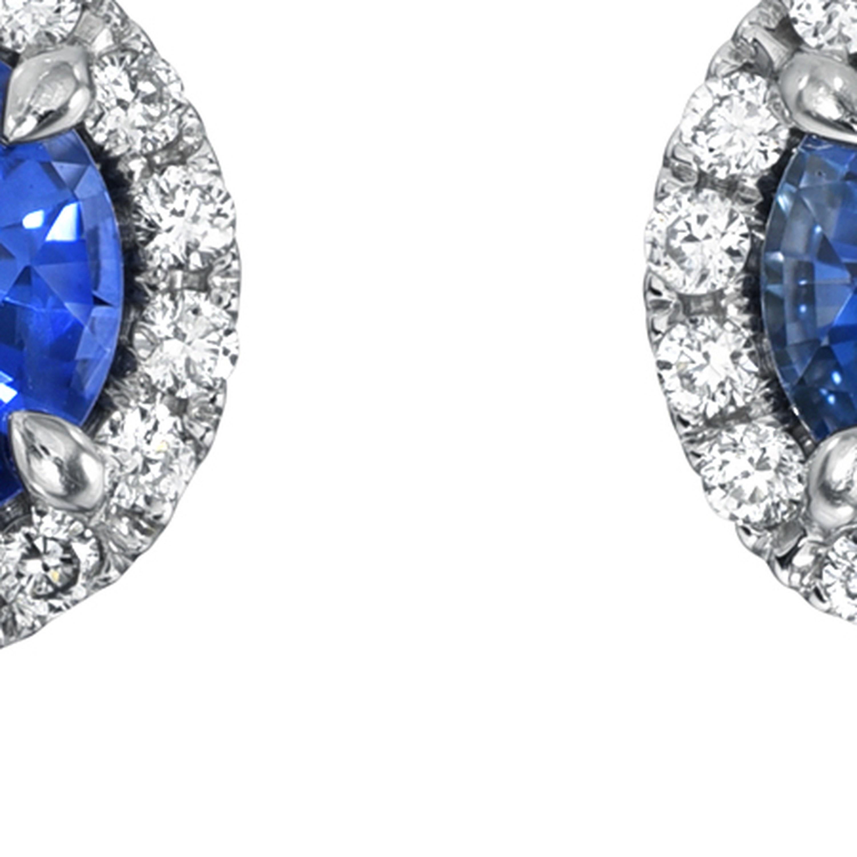 Impresionantes pendientes de zafiro con diamantes 1,76 quilates - 1stDibs Sapphire Jewelry en venta 3