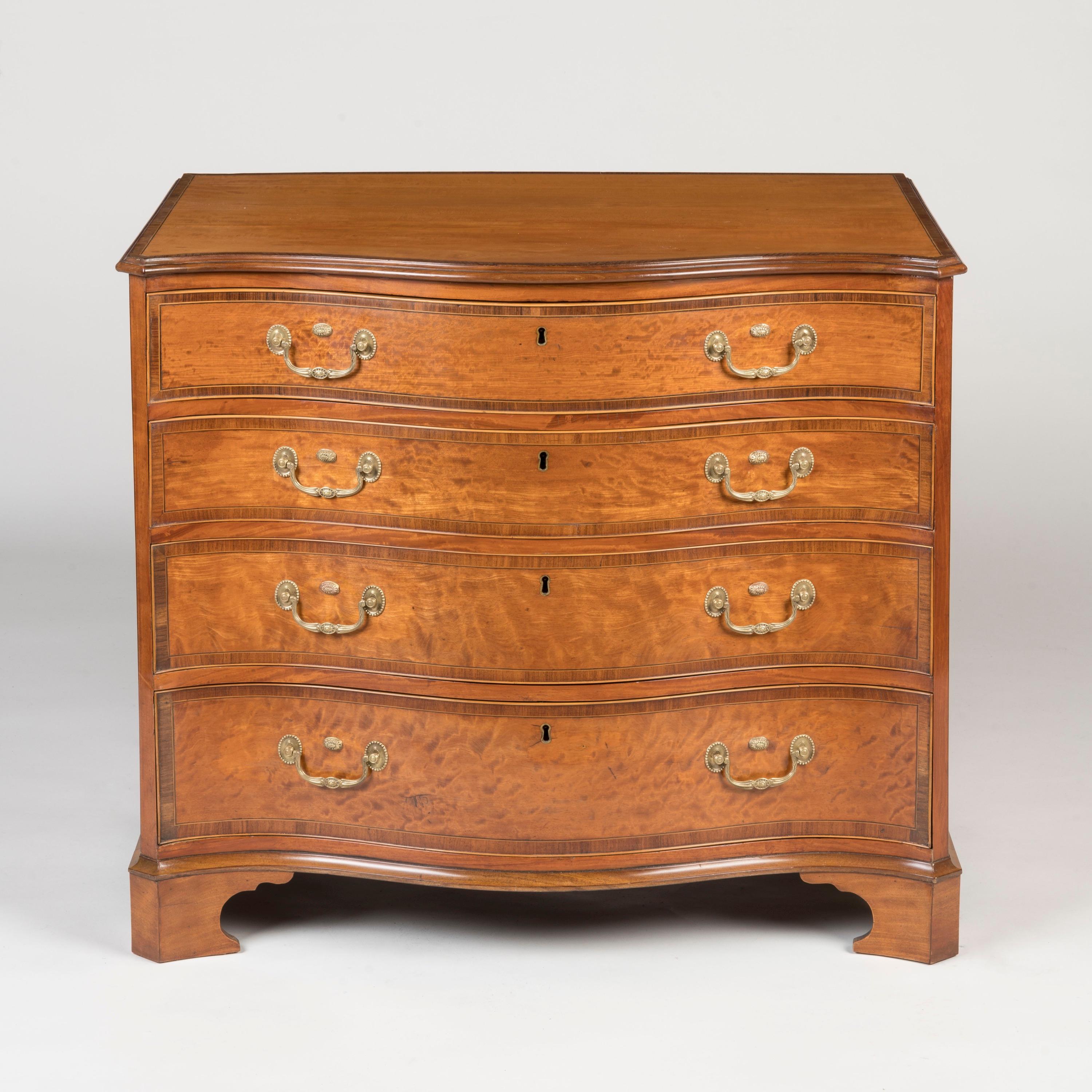 18th Century and Earlier Stunning Satinwood 18th Century George III Chest of Drawers For Sale