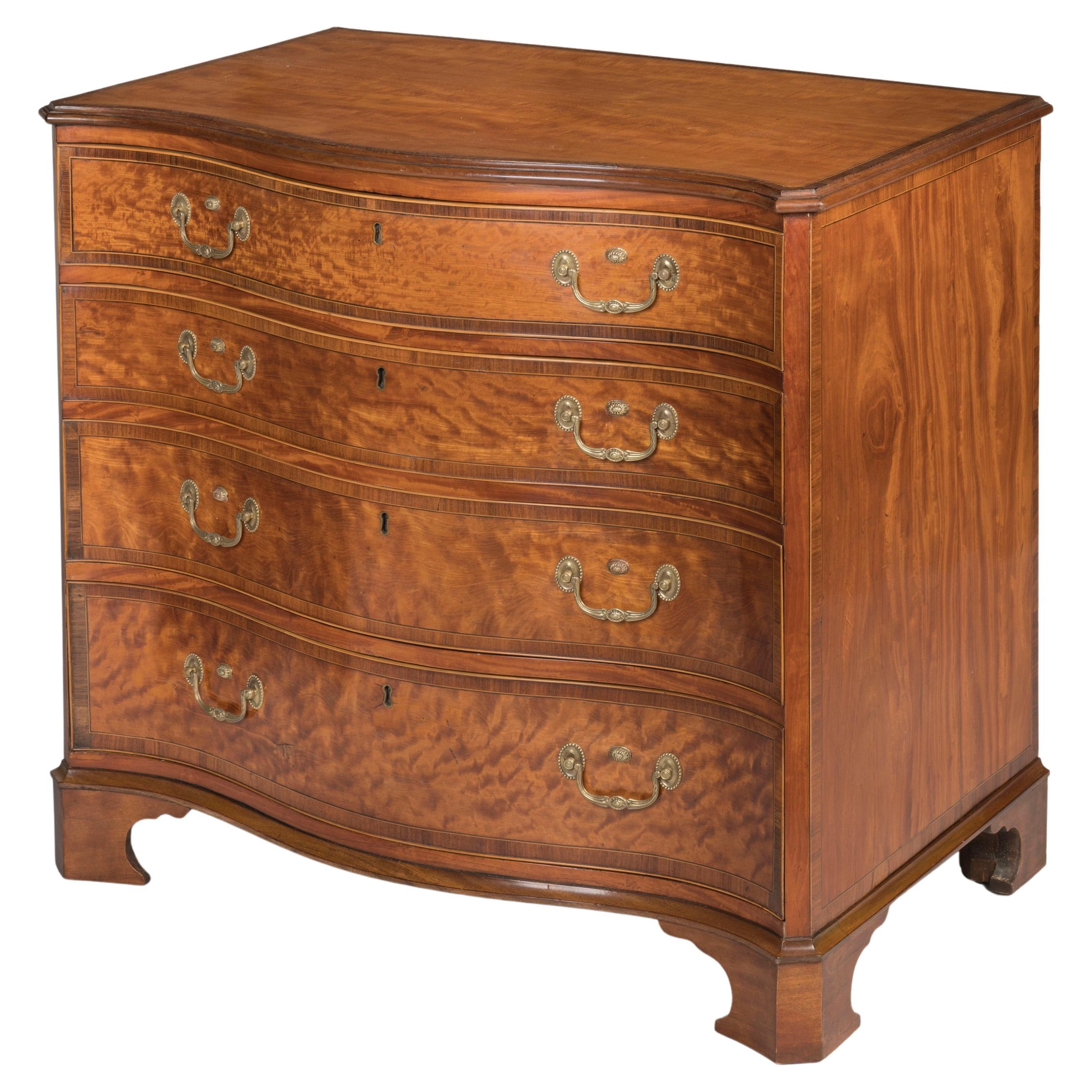 Stunning Satinwood 18th Century George III Chest of Drawers For Sale