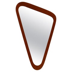 Stunning Scandinavian 1950s Large Asymmetrical Triangle Teak Wall Mirror