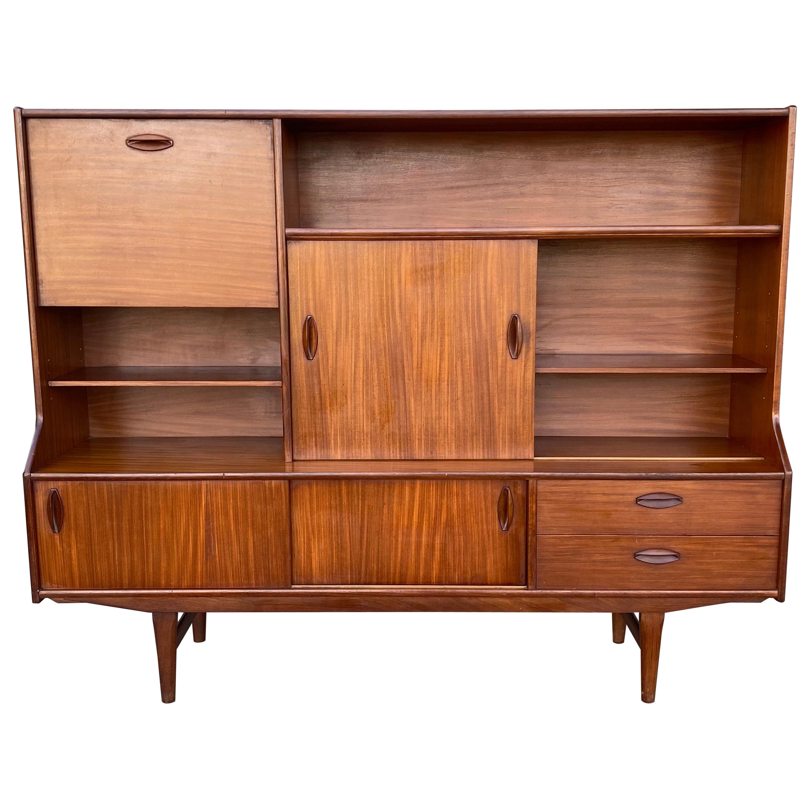 Stunning Scandinavian Modern Teak High Credenza/ Server/Bar