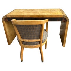 Stunning Scene Two Henredon Waterfall Desk Burl Olivewood Wood Mid-Century