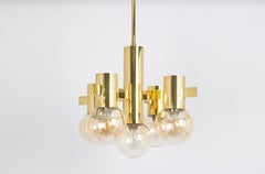 1 of 2 Stunning Sciolari Style Brass Pendant light, Germany, 1970s