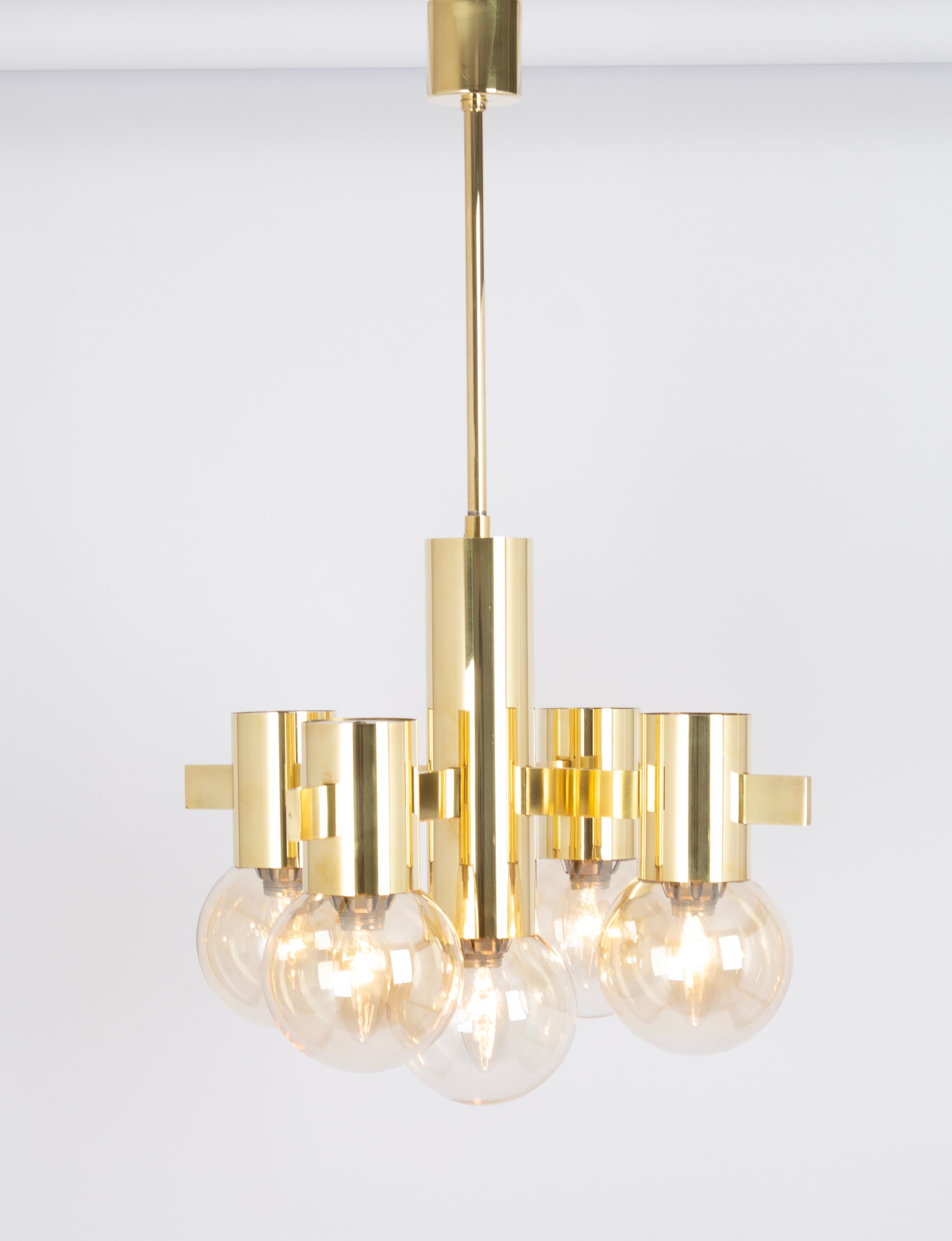 Stunning Sciolari Style Brass Pendant light, Germany, 1970s For Sale 2