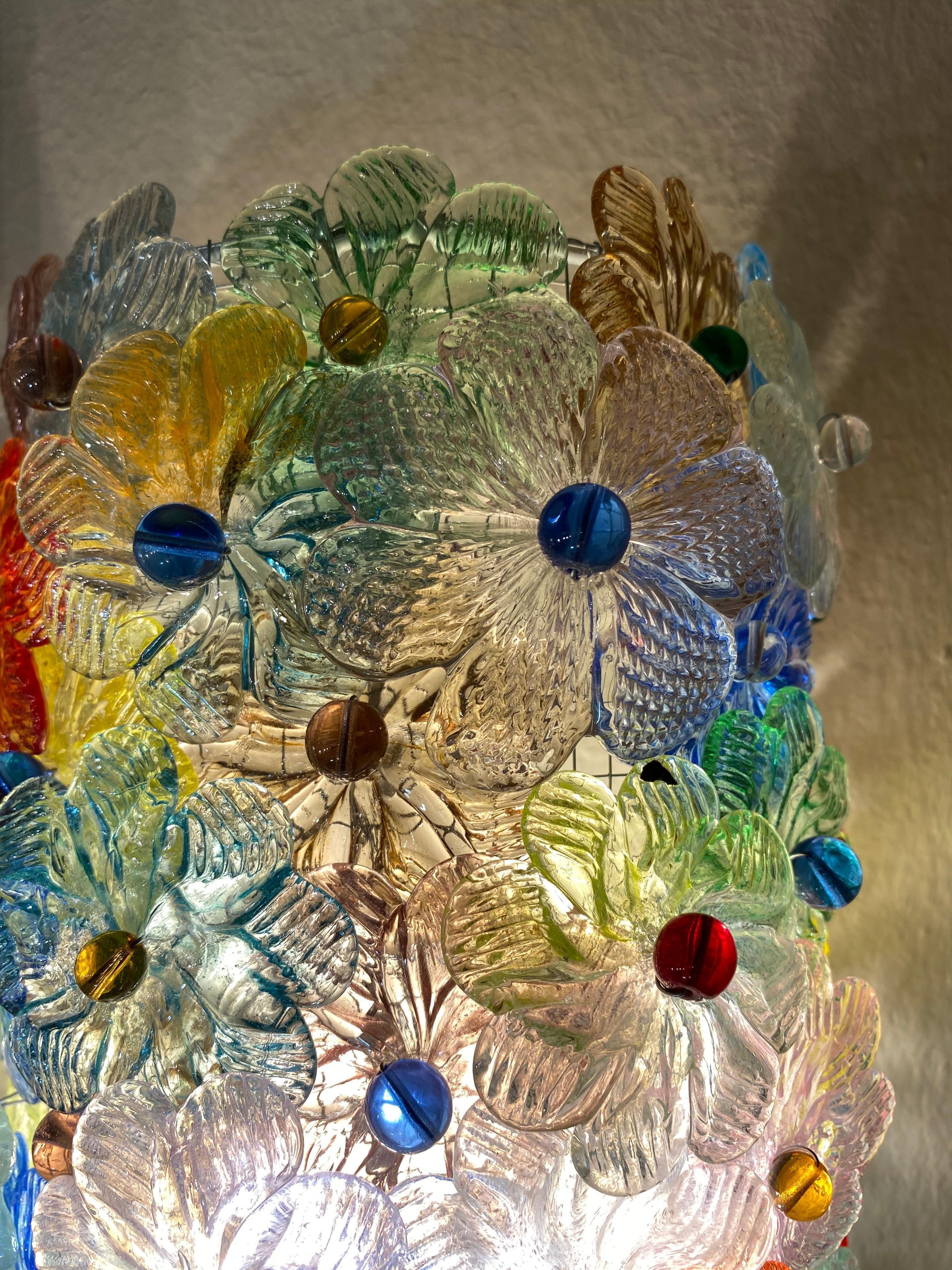 Stunning Set of 4 Sconces Millefiori by Barovier&Toso Murano, 1950  1