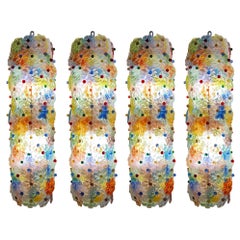 Stunning Set of 4 Sconces Millefiori by Barovier&Toso Murano, 1950 