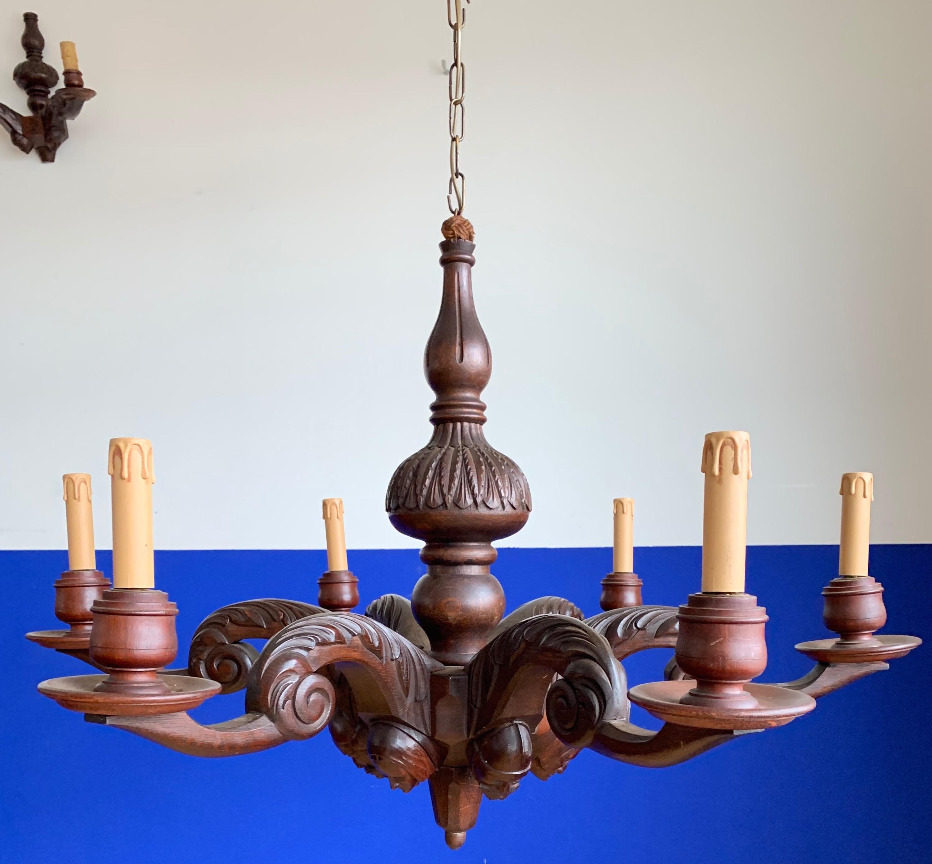 old wooden chandelier