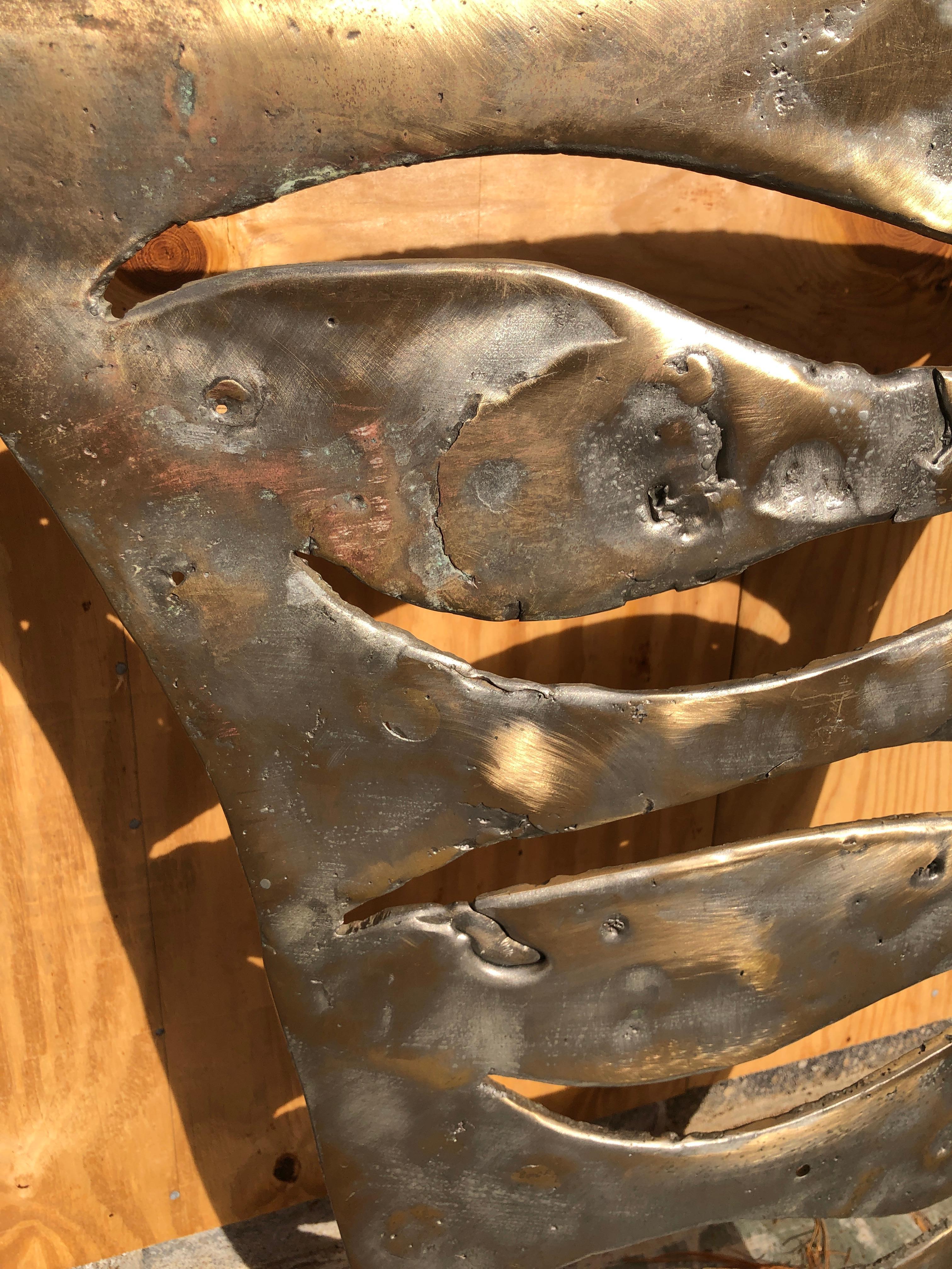 Stunning Sculptural Silas Seandel attr. Brutalist Solid Bronze Console Table For Sale 3
