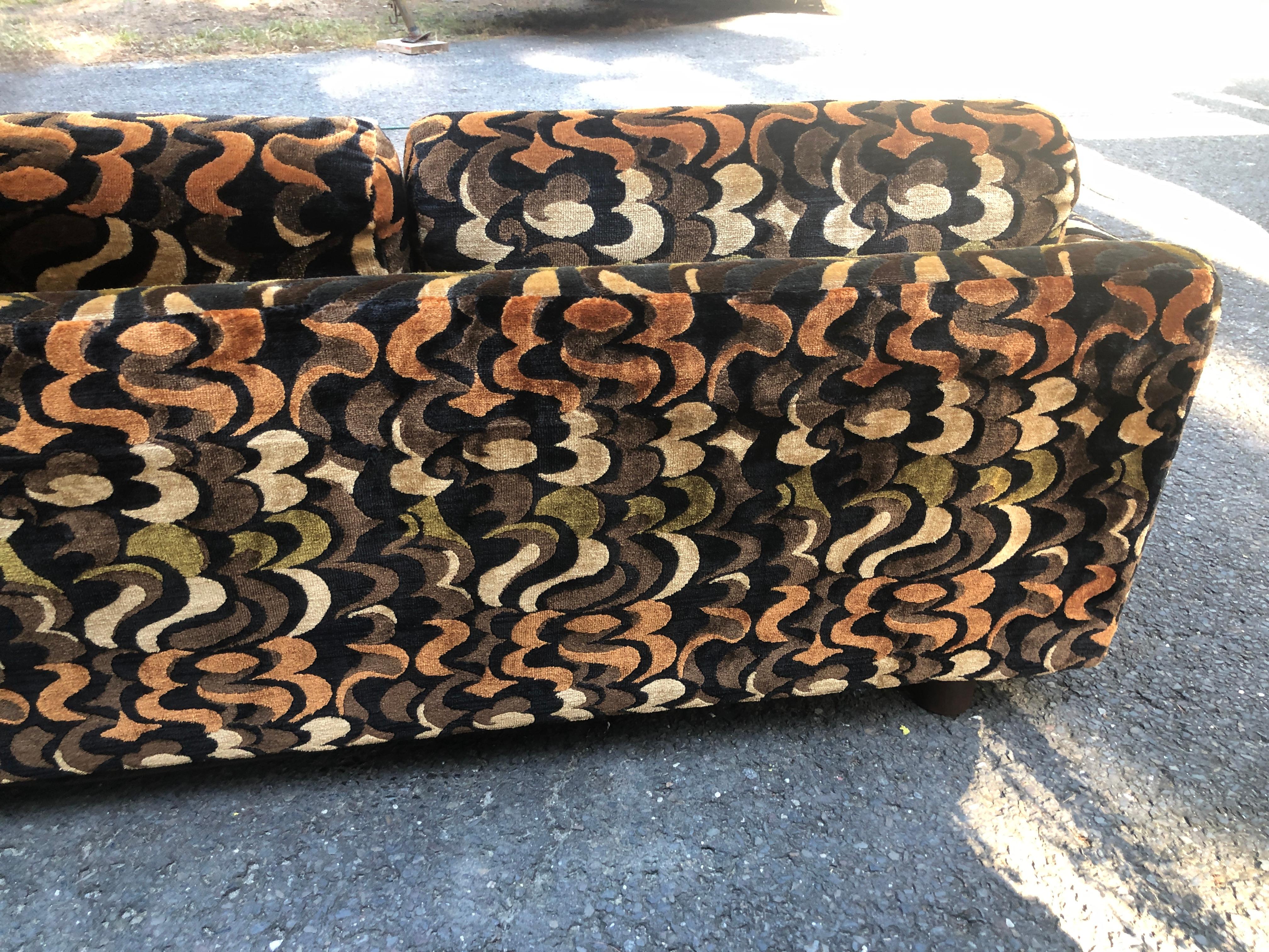 Glamorous Selig Jack Lenor Larsen Style Sofa Mid-Century Modern For Sale 8