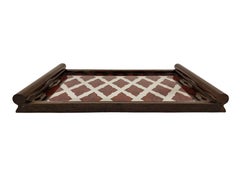 Stunning serving tray, mirror glass check pattern, pure Art Deco, 1920, France