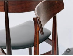 Impresionante juego (4) sillas de comedor danesas mODERNIST Rosewood, años 50/ Frederik Kayser