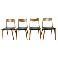 Atemberaubendes Set aus 4 dänischen Boomerang-Stühlen aus Teakholz von Alfred Christensen, 1950er Jahre