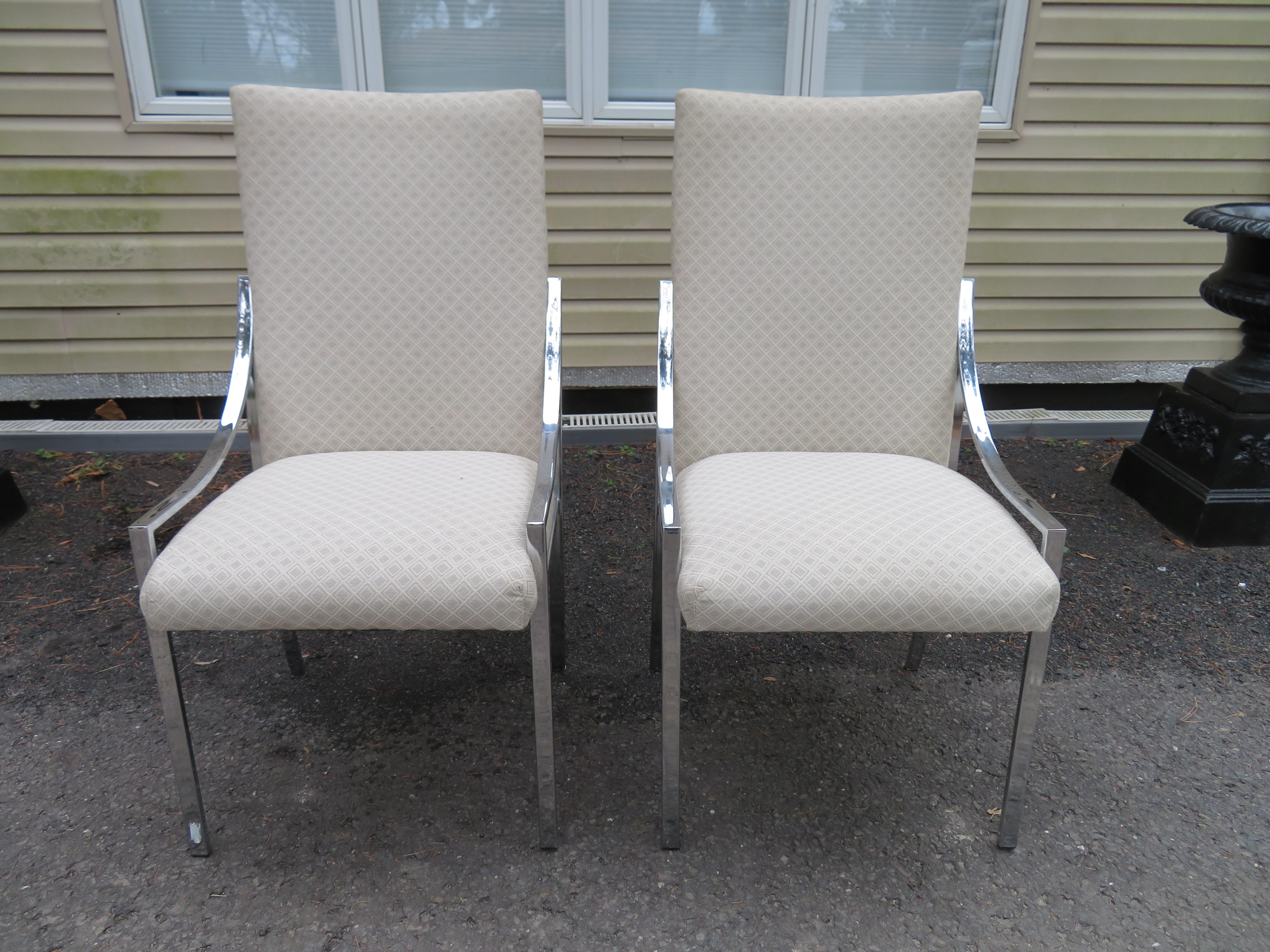 American Stunning Set 8 Milo Baughman D.I.A. Dining Chairs Mid-Century Modern For Sale