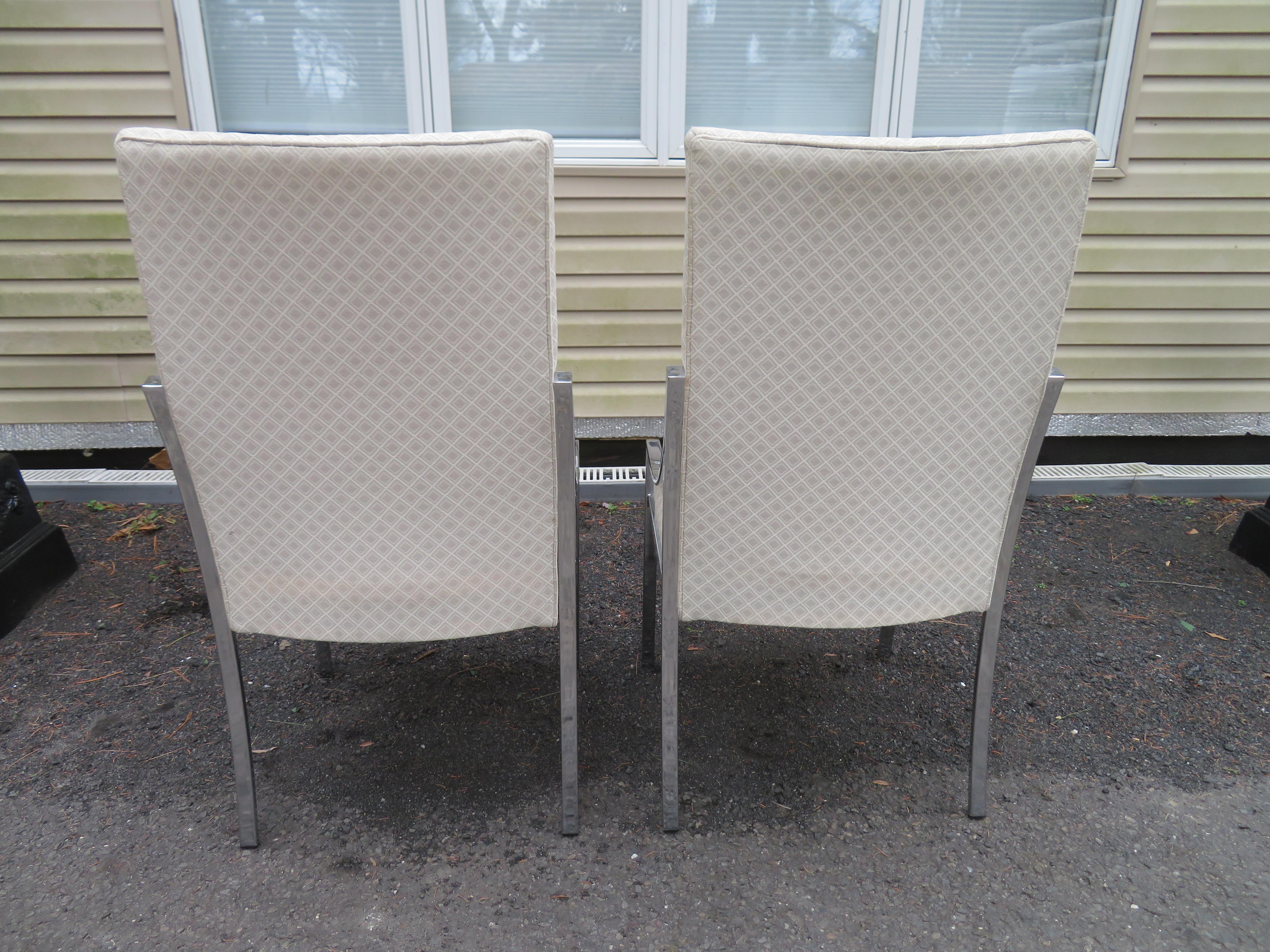 Stunning Set 8 Milo Baughman D.I.A. Dining Chairs Mid-Century Modern In Good Condition For Sale In Pemberton, NJ