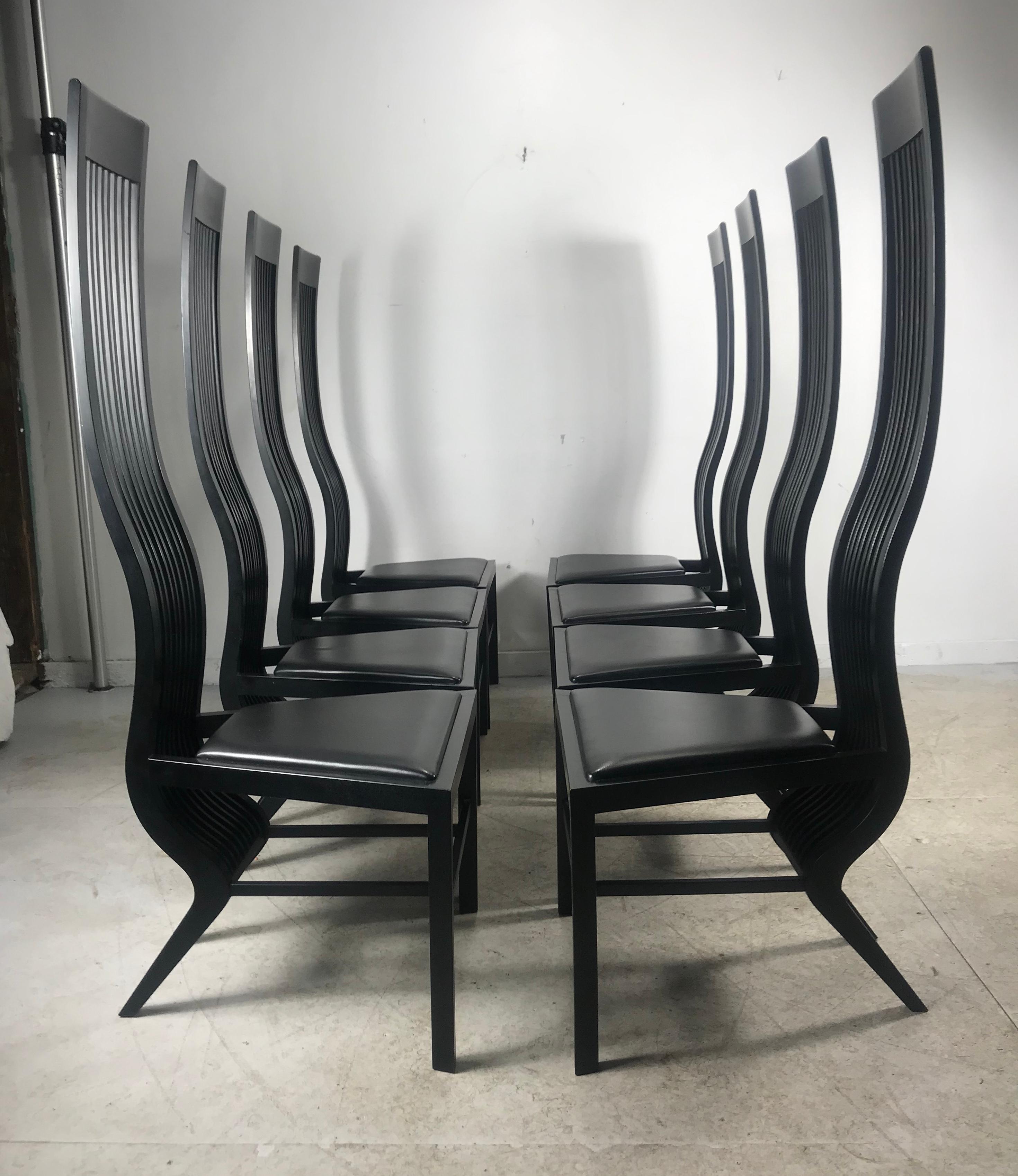 Wood Stunning Set 8 Modernist Dining Chairs, by Arata Isozaki, Tendo Mekko Co. Ltd