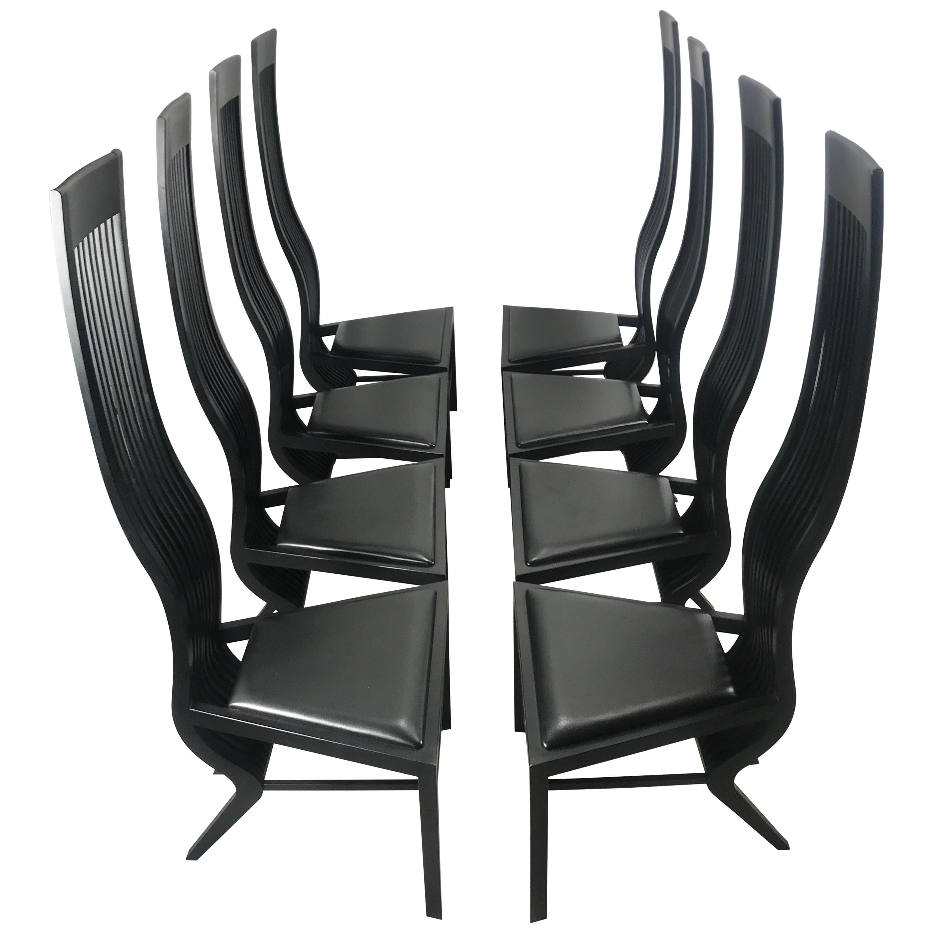Stunning Set 8 Modernist Dining Chairs, by Arata Isozaki, Tendo Mekko Co. Ltd