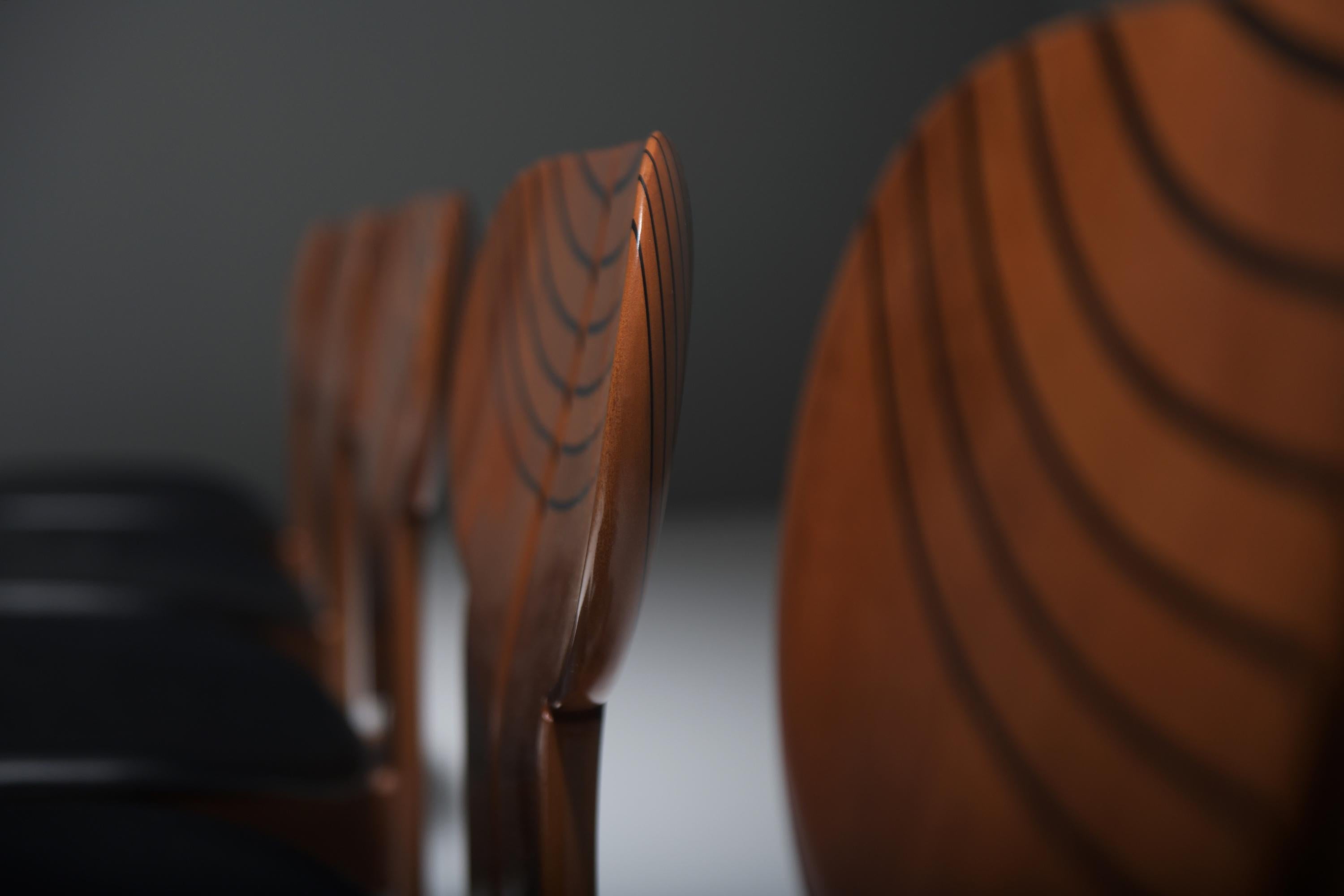 Stunning set (8) of Africa chairs by Afra and Tobia Scarpa for MAXALTO Italy For Sale 3