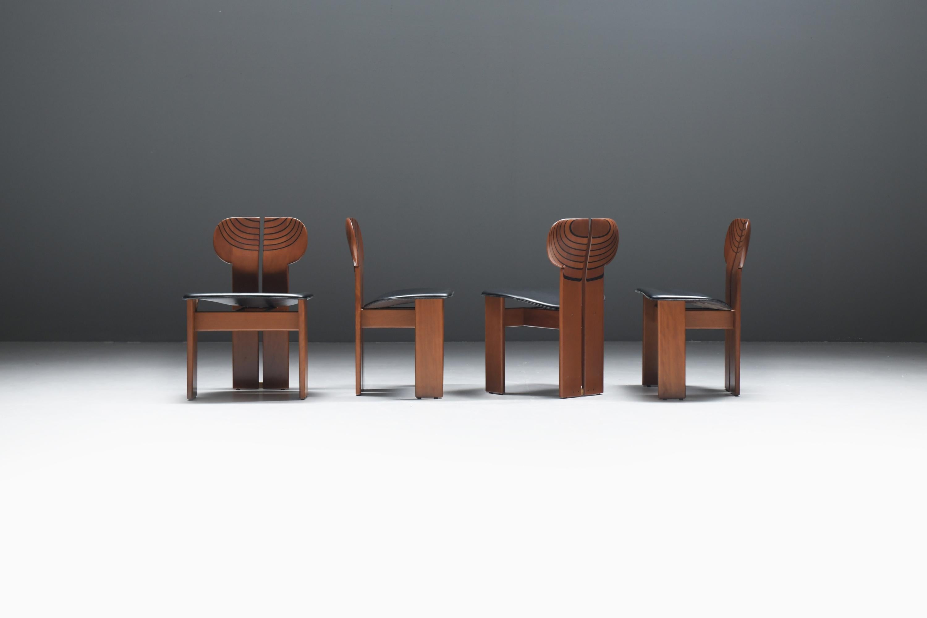 Stunning set (8) of Africa chairs by Afra and Tobia Scarpa for MAXALTO Italy For Sale 6