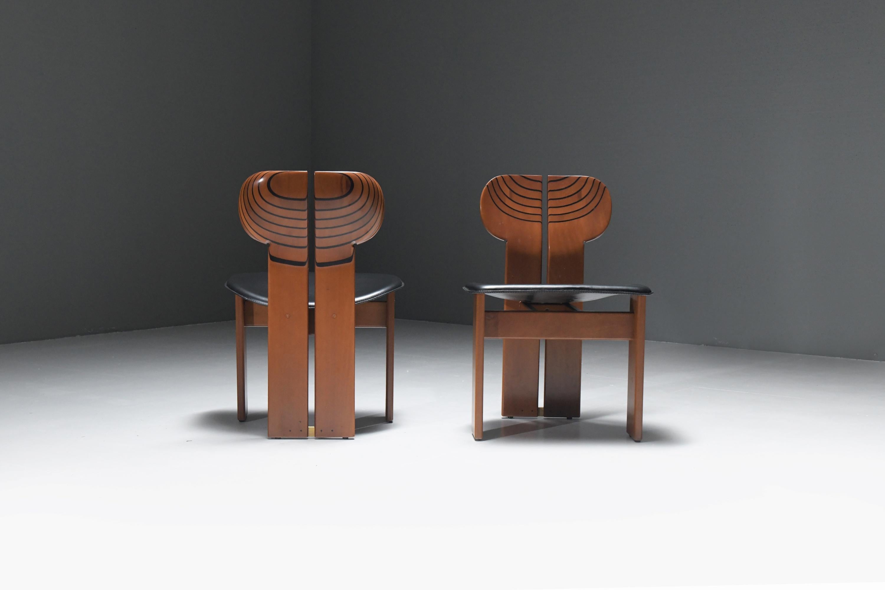 Stunning set (8) of Africa chairs by Afra and Tobia Scarpa for MAXALTO Italy For Sale 1