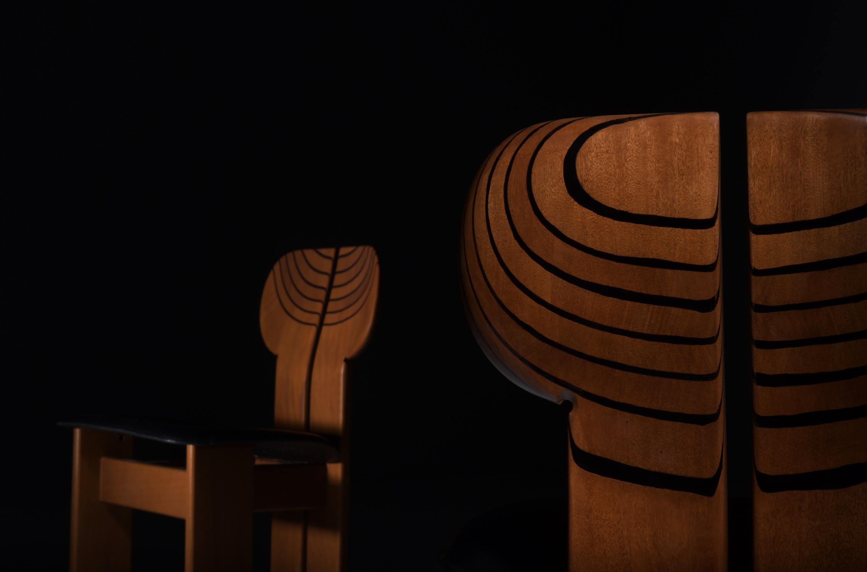 Stunning set (8) of Africa chairs by Afra and Tobia Scarpa for MAXALTO Italy For Sale 7