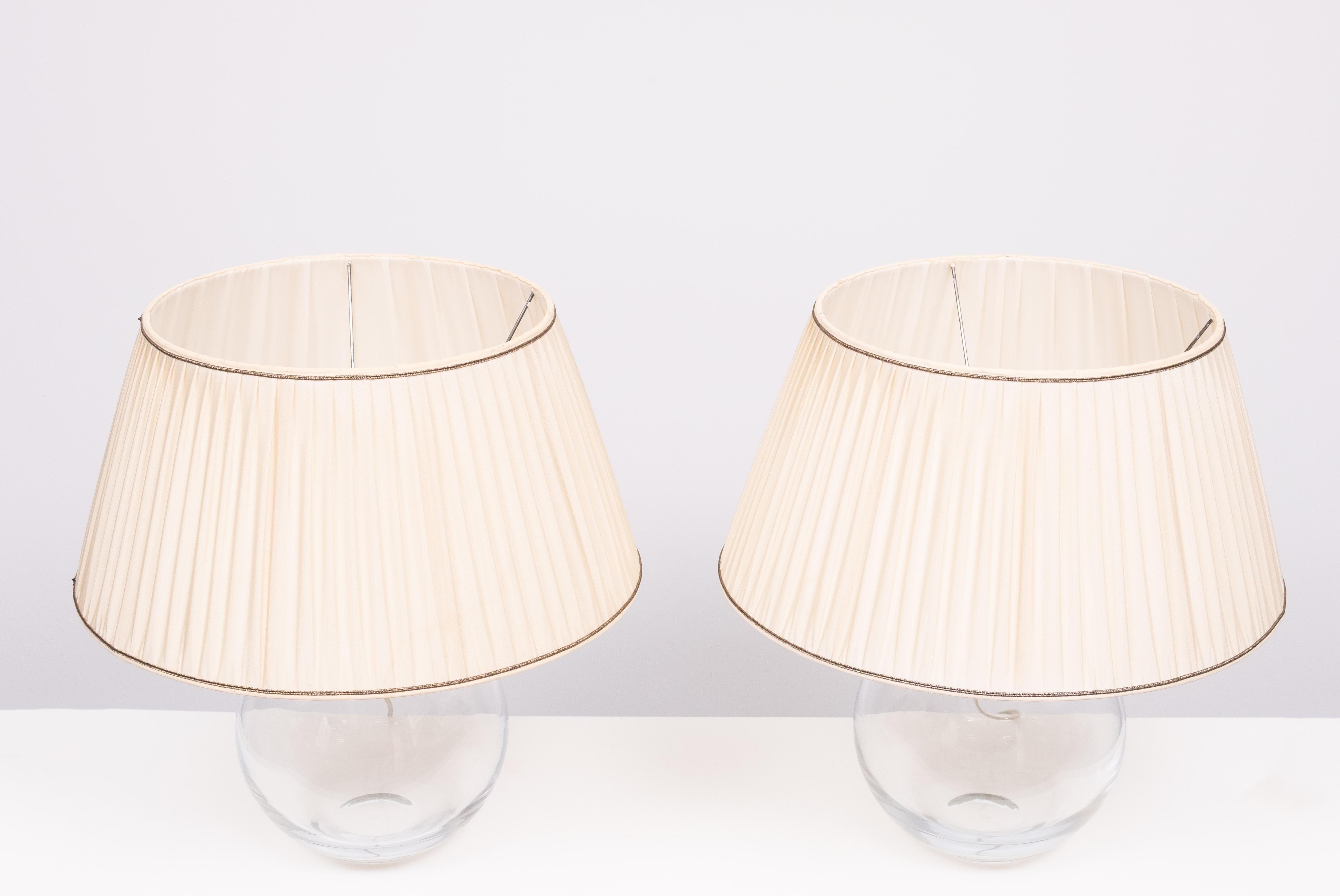 Superbe ensemble de lampes de table Ball and Ball en verre  1970 France Bon état - En vente à Den Haag, NL