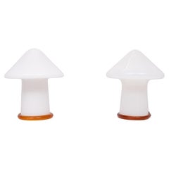 Stunning set Murano Mushroom table lamps 1970s Italy