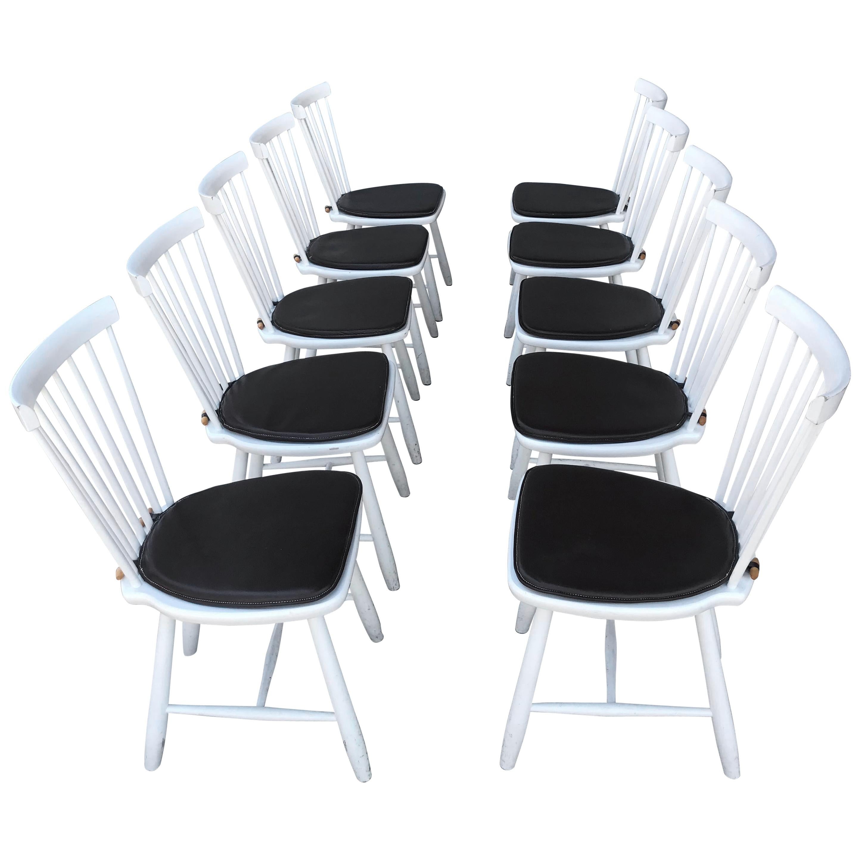 Stunning Set of 10 Dining Room Side Chairs Designed by Carl Malmsten for Stolab