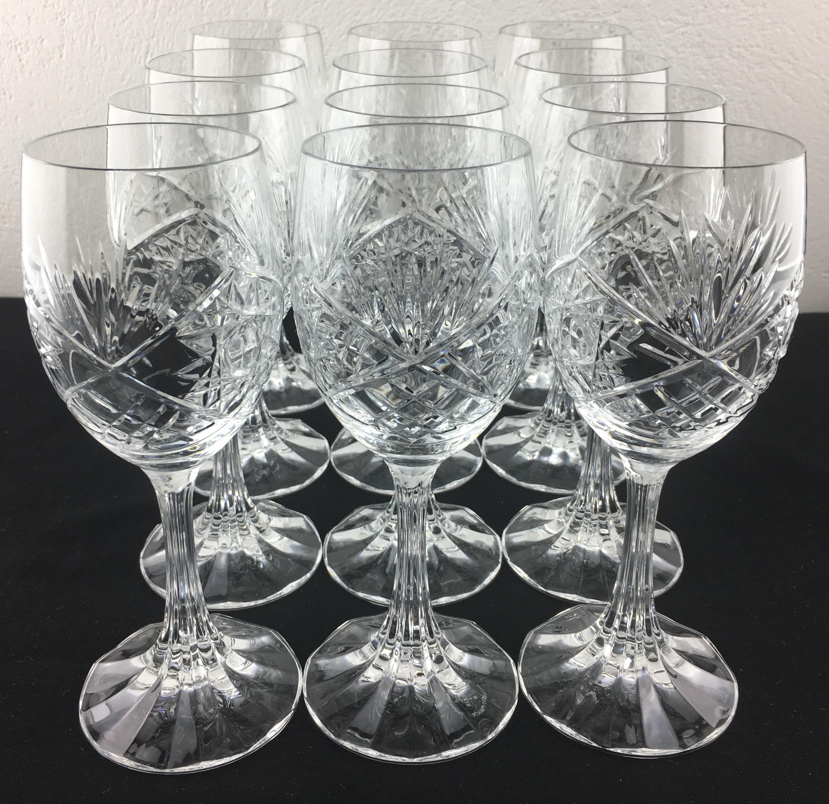 Stunning Set of 12 Baccarat Crystal Wine Glasses 4