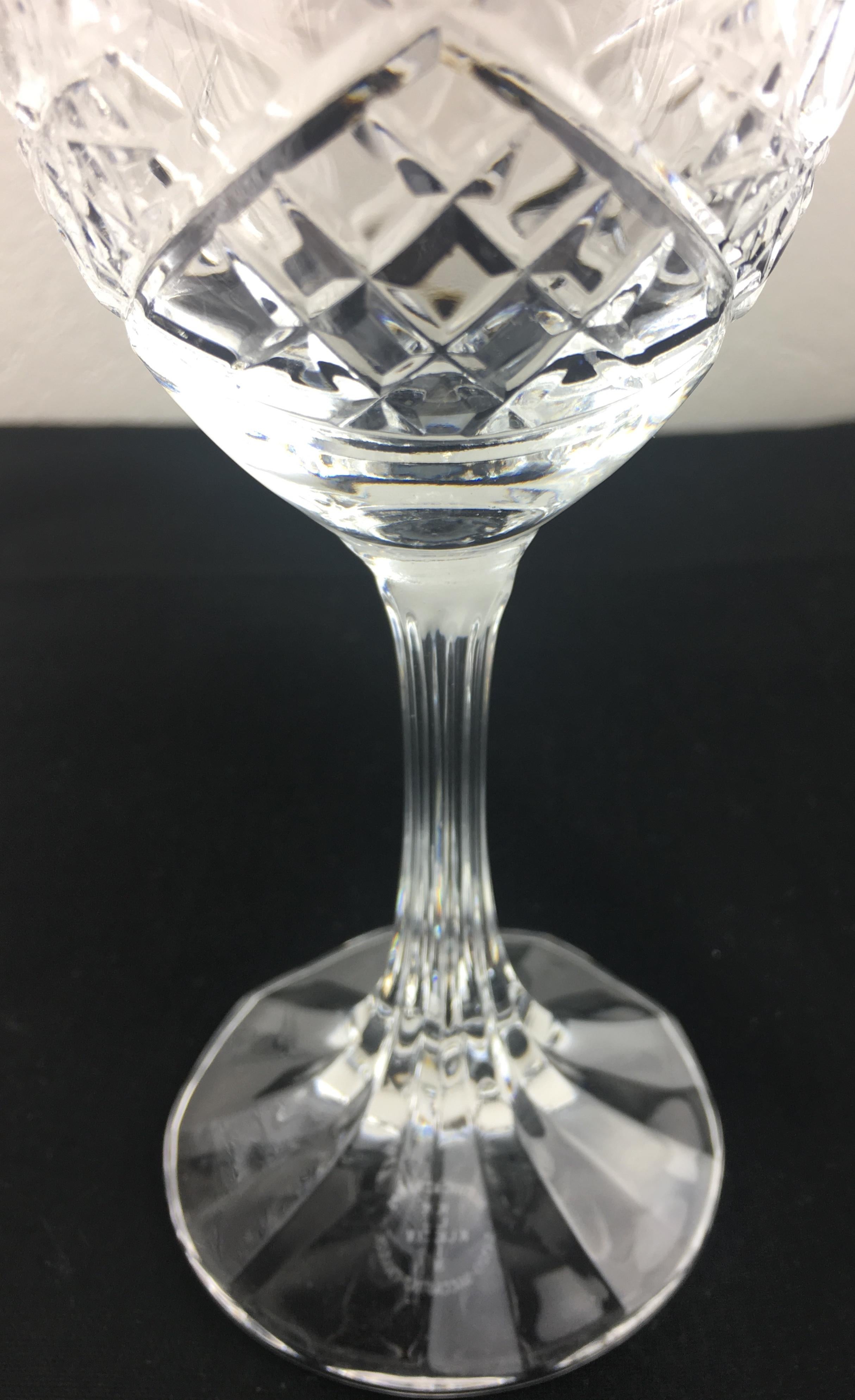 Hand-Crafted Stunning Set of 12 Baccarat Crystal Wine Glasses