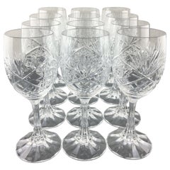 Antique Stunning Set of 12 Baccarat Crystal Wine Glasses