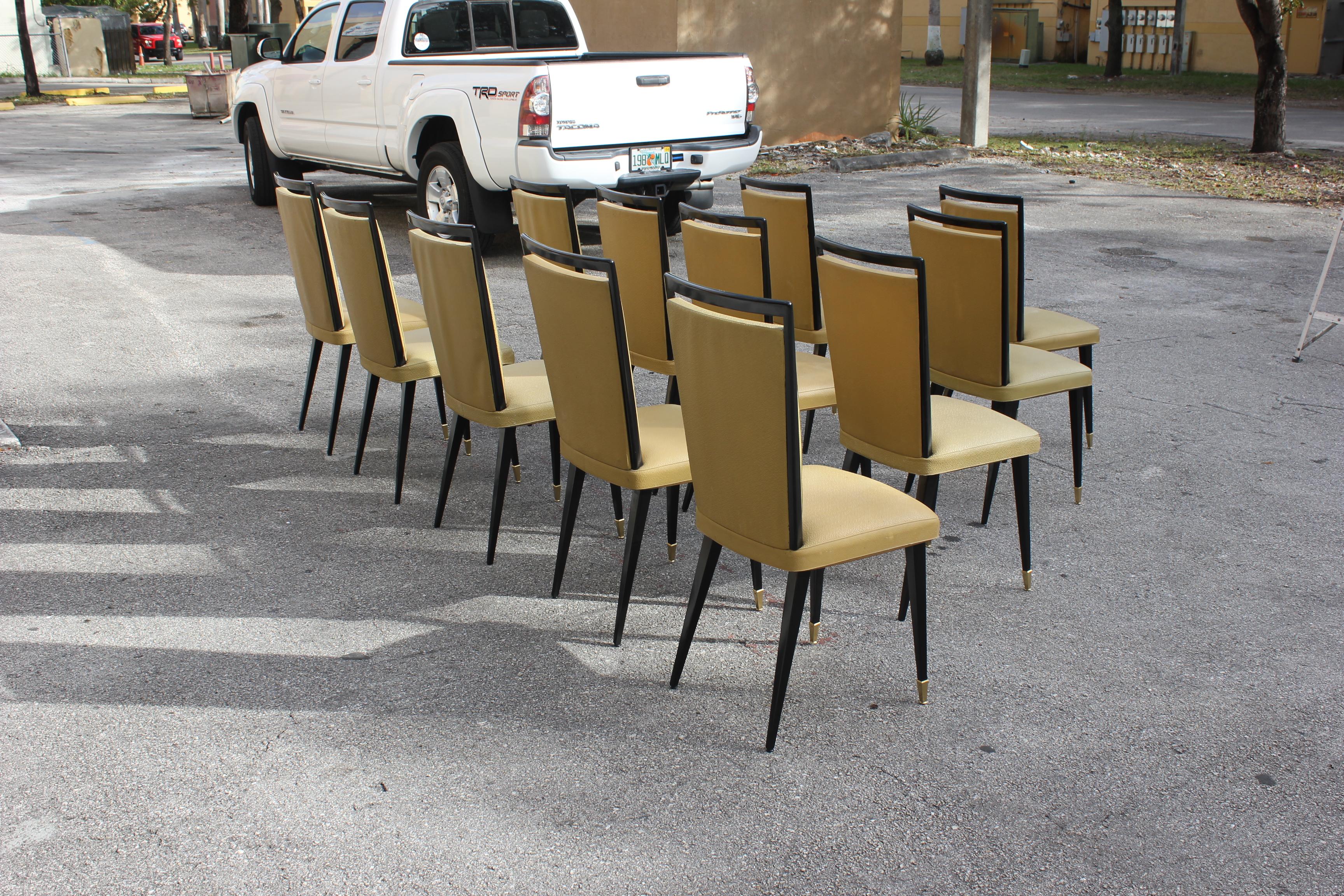 Stunning Set of 12 French Dining Chairs, circa 1940s 4