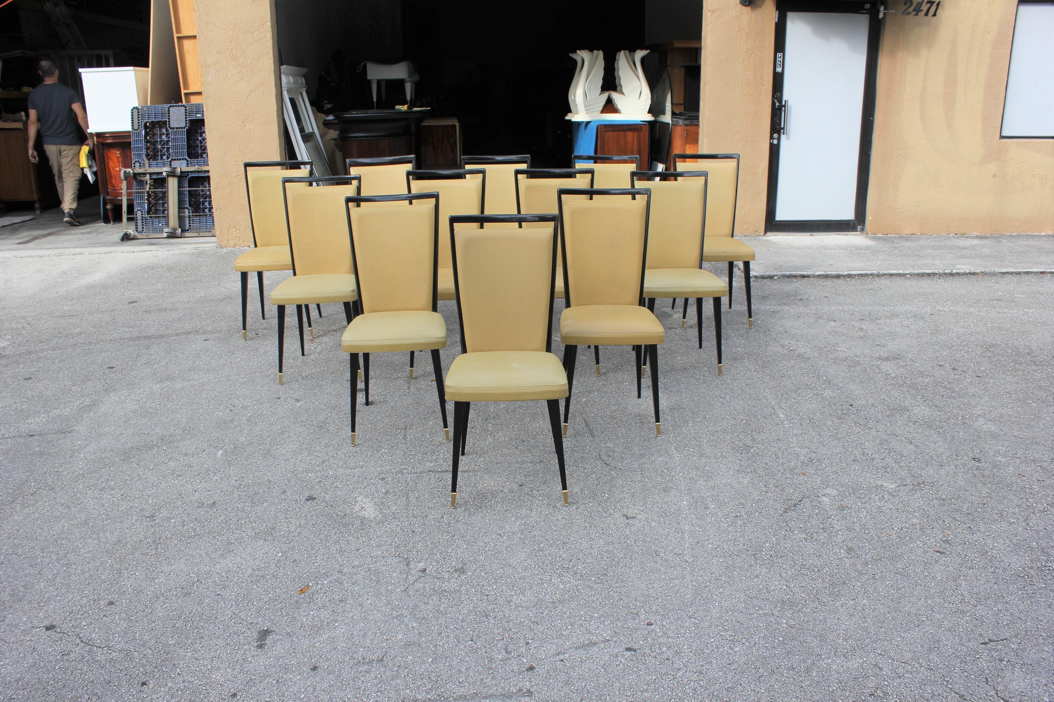 Stunning Set of 12 French Dining Chairs, circa 1940s 5