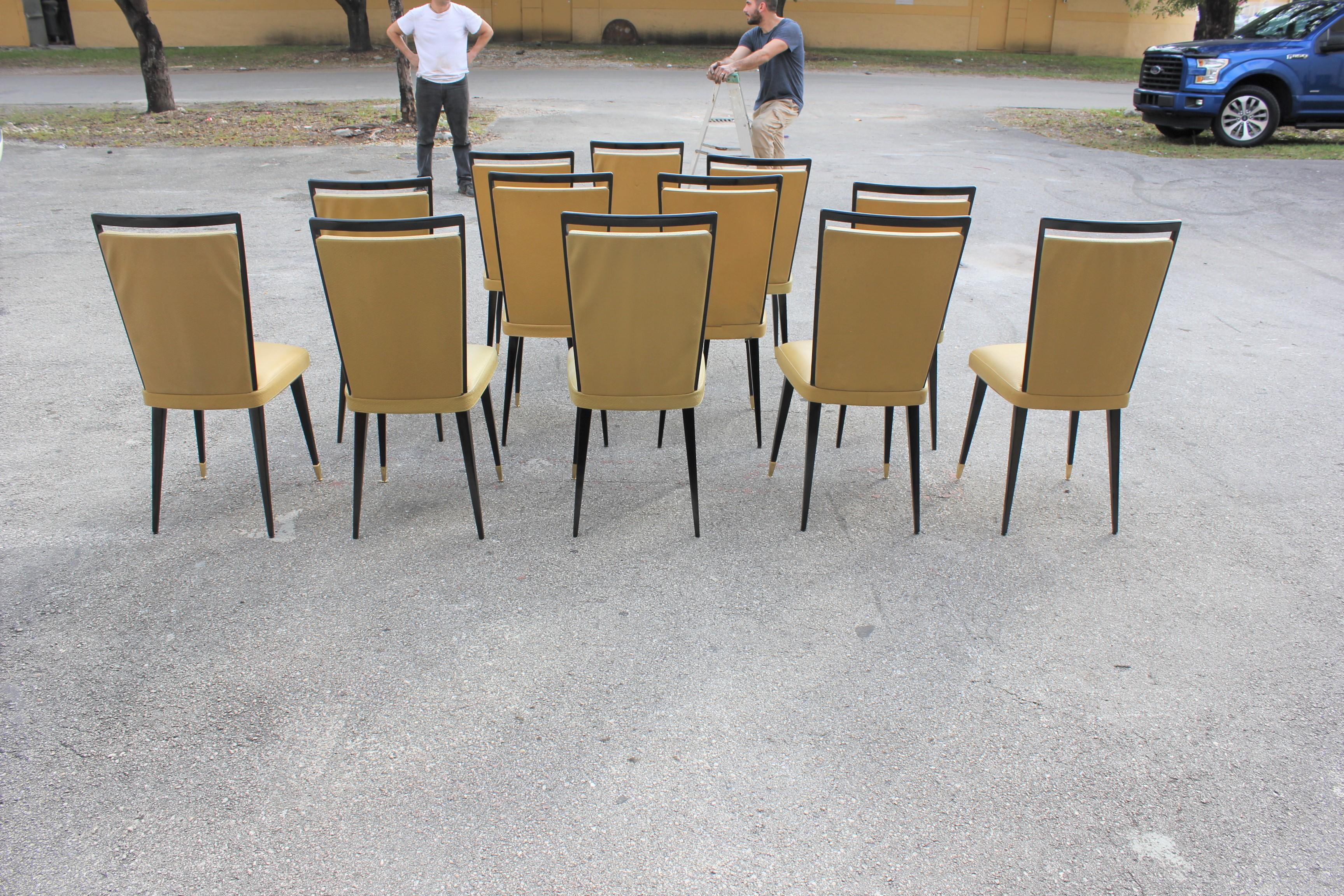 Mid-20th Century Stunning Set of 12 French Dining Chairs, circa 1940s